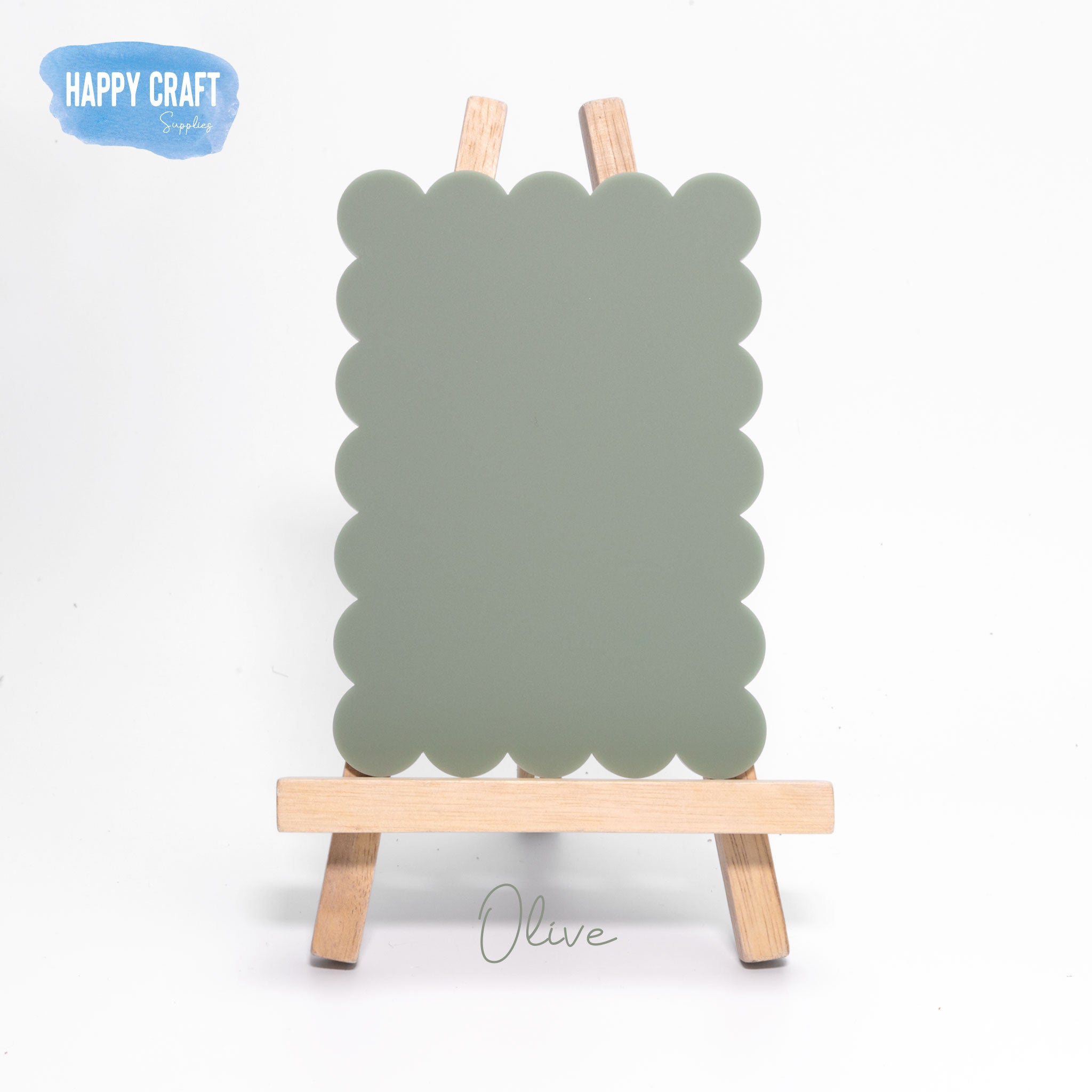 Acrylic Blank Place Card Flat - Scallop Rectangle Large