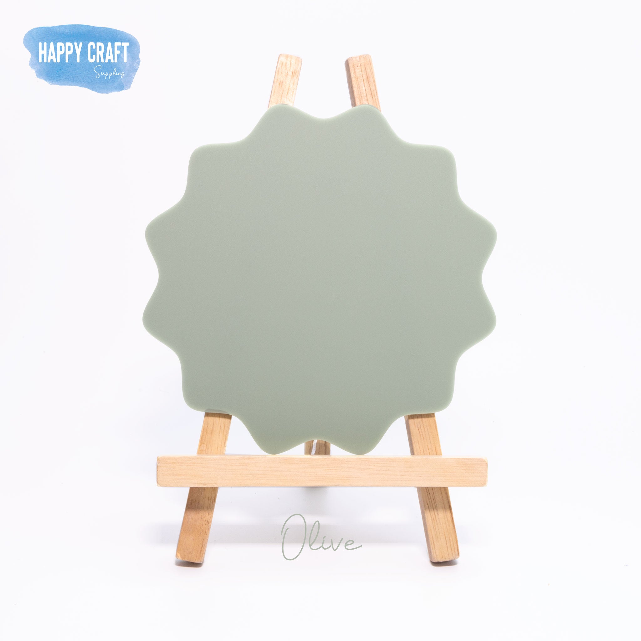 Acrylic Blank Place Card Flat - Wavy Semi Circle Large