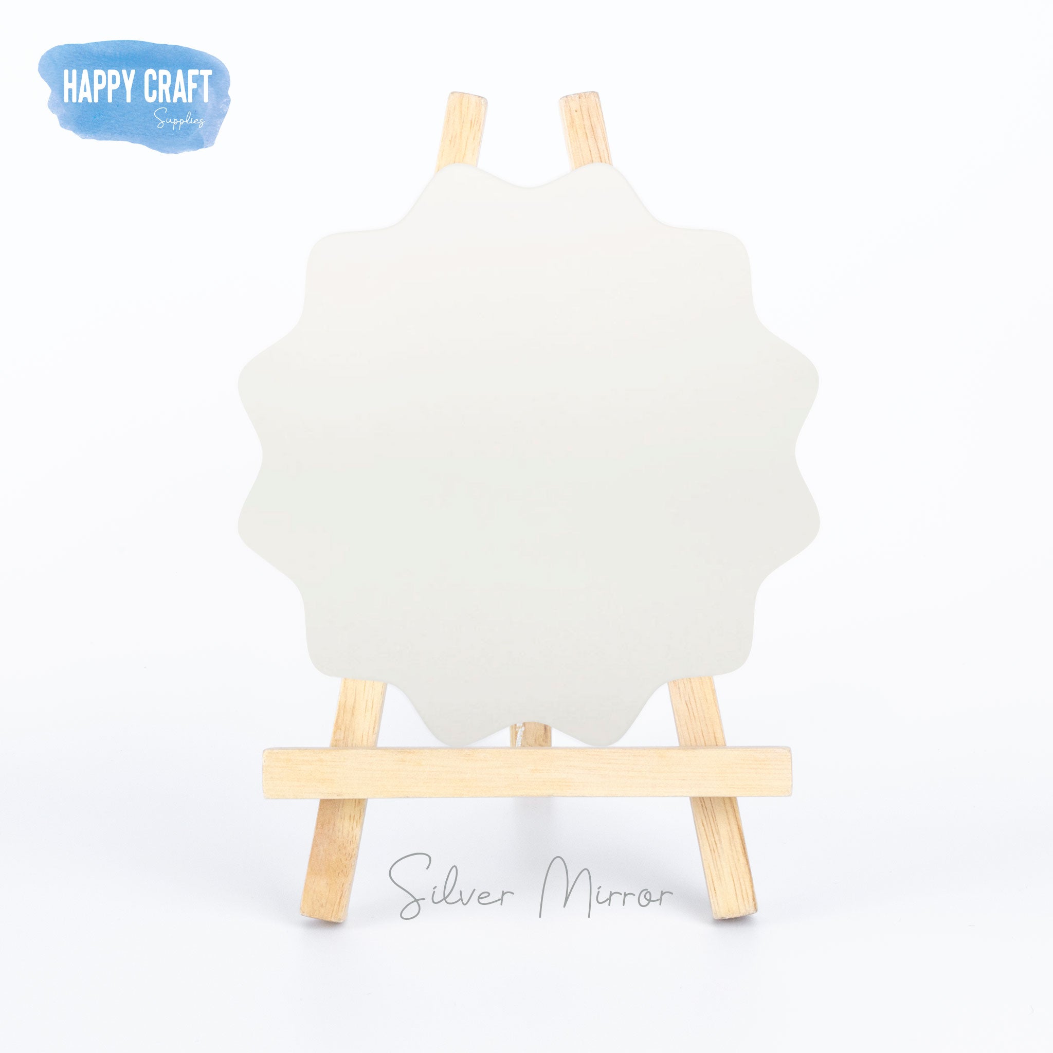 Acrylic Blank Place Card Flat - Wavy Semi Circle Large