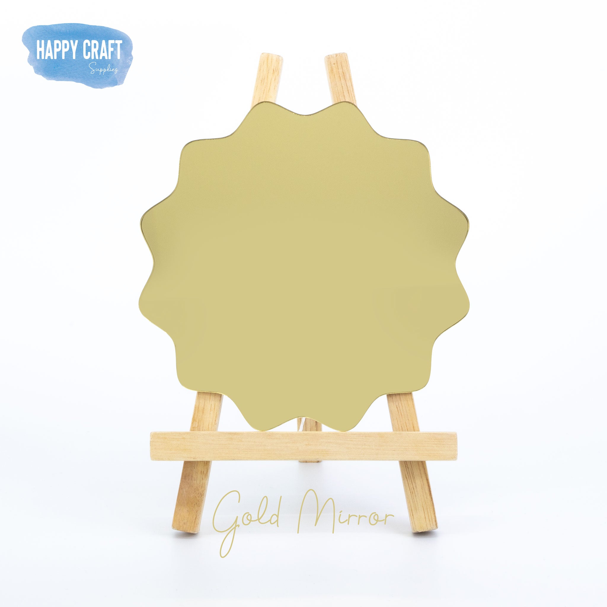 Acrylic Blank Place Card Flat - Wavy Circle 90mm