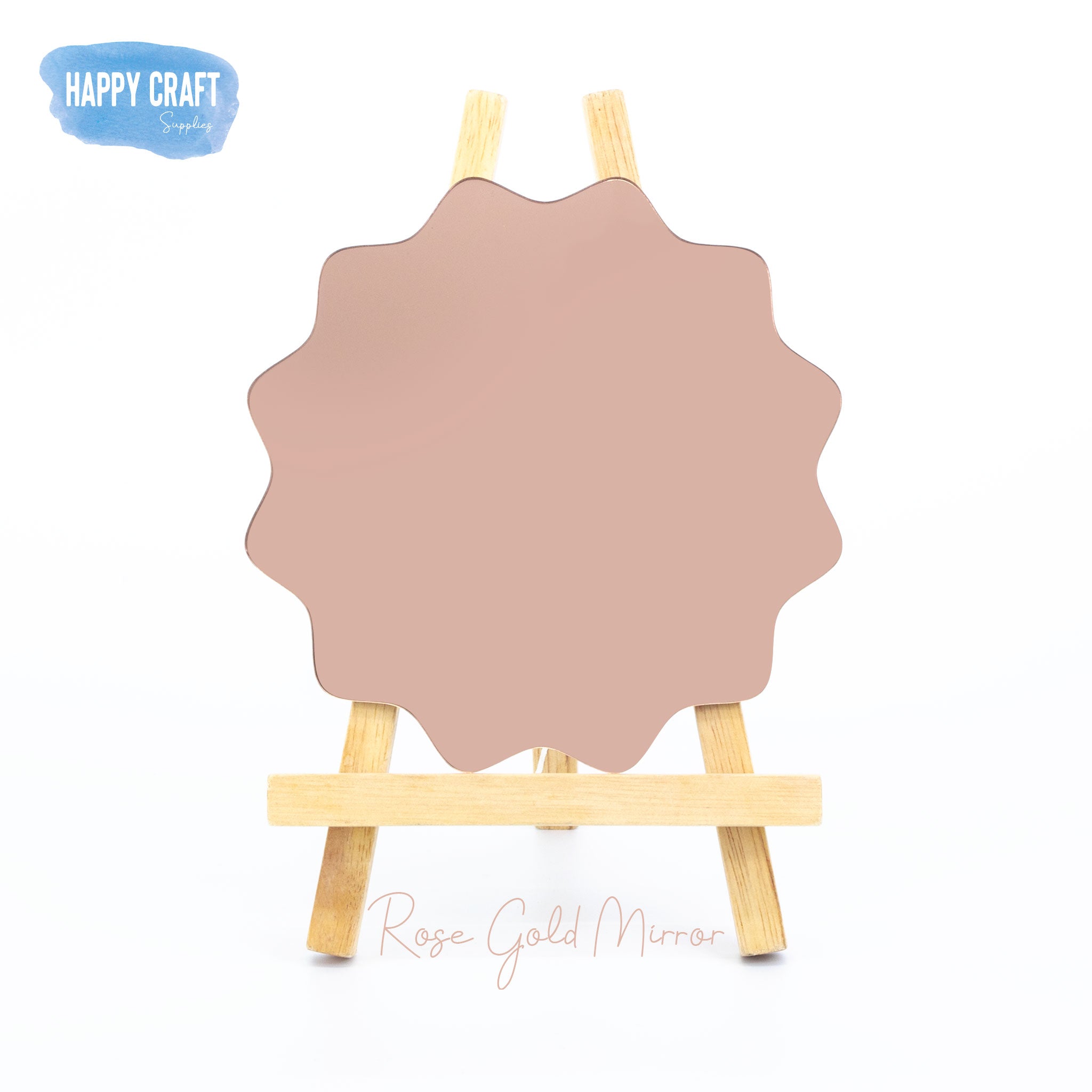 Acrylic Blank Place Card Flat - Wavy Circle 90mm