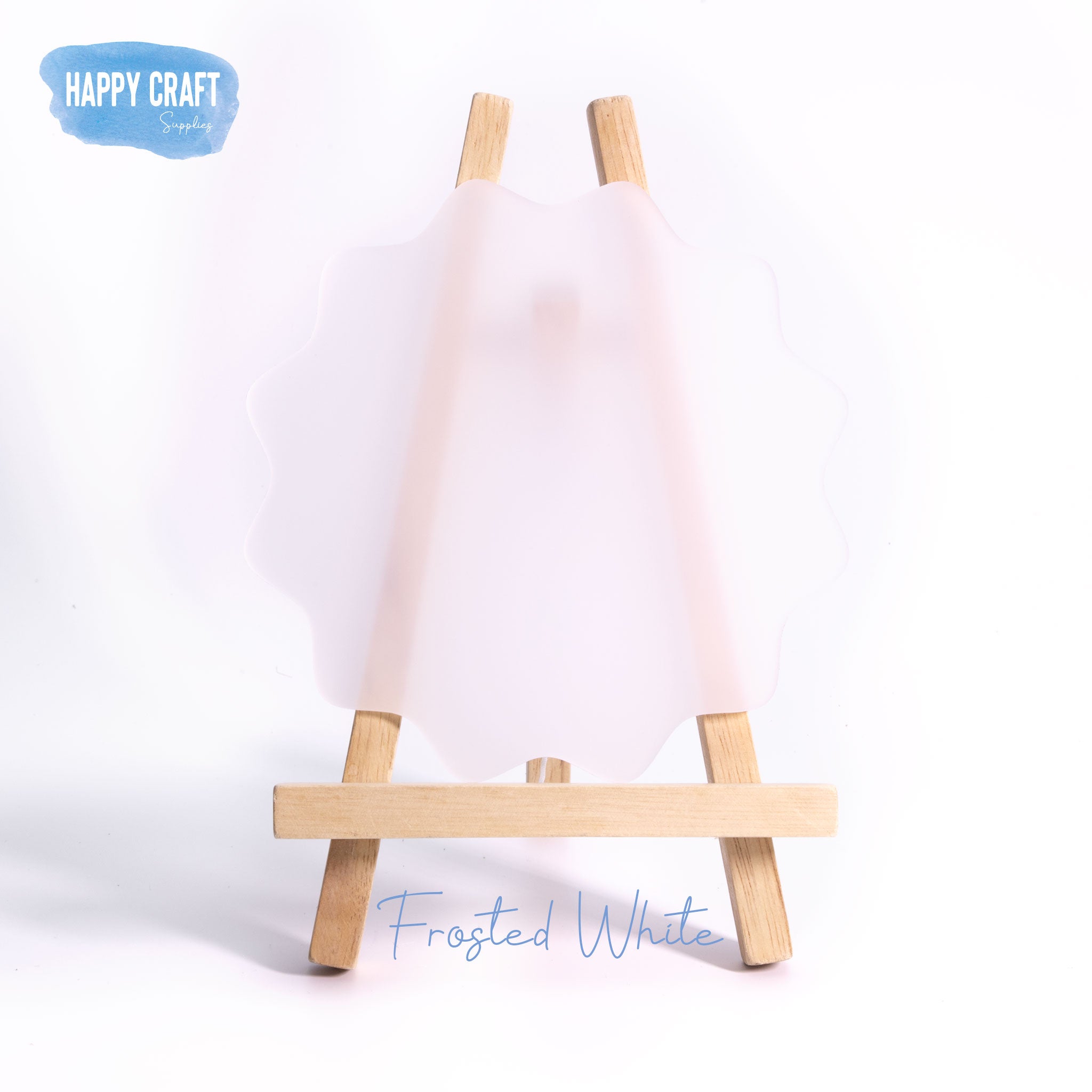Acrylic Blank Place Card Flat - Wavy Circle 90mm