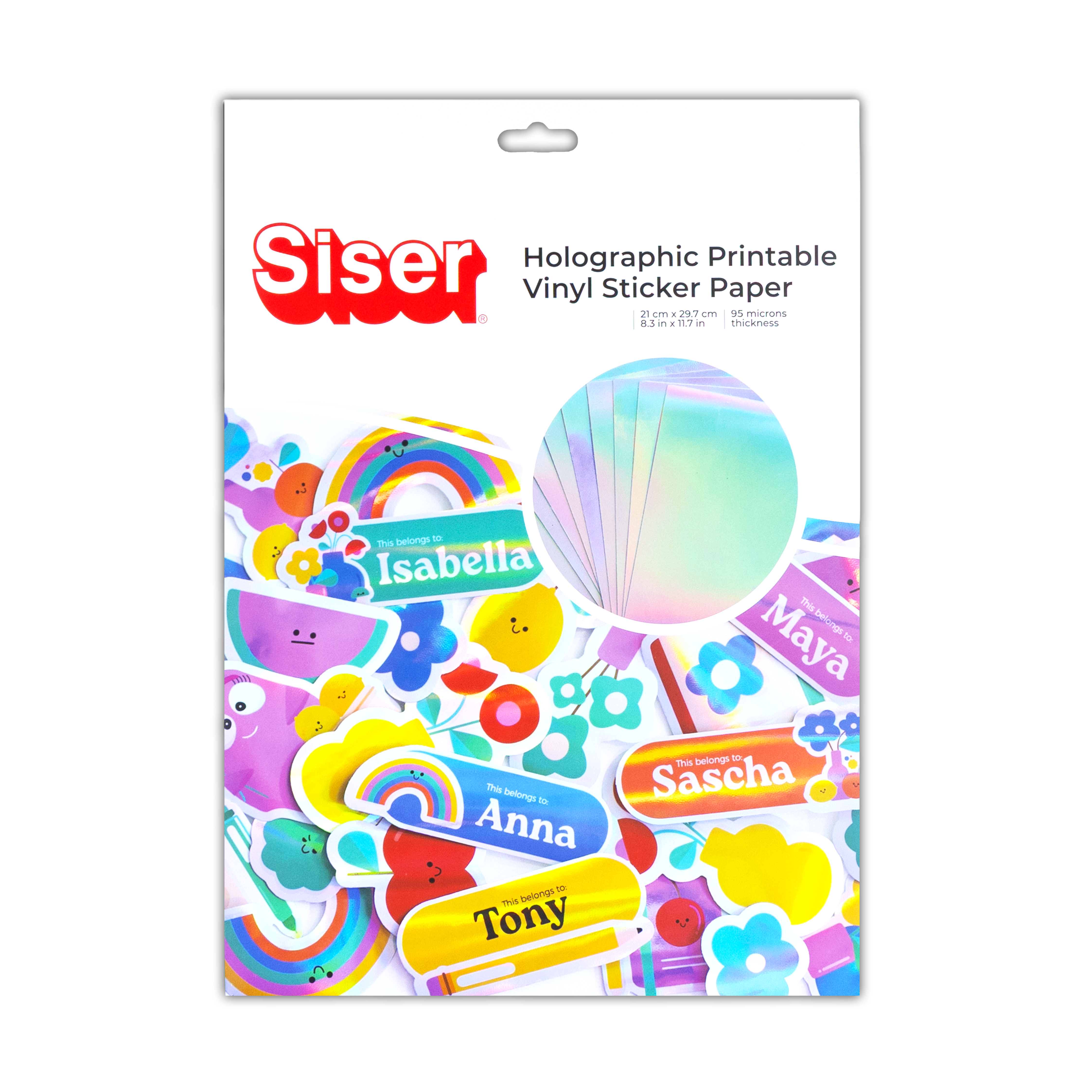 Siser Waterproof Printable - Holographic Vinyl Sticker Paper A4 Sheet & Packs