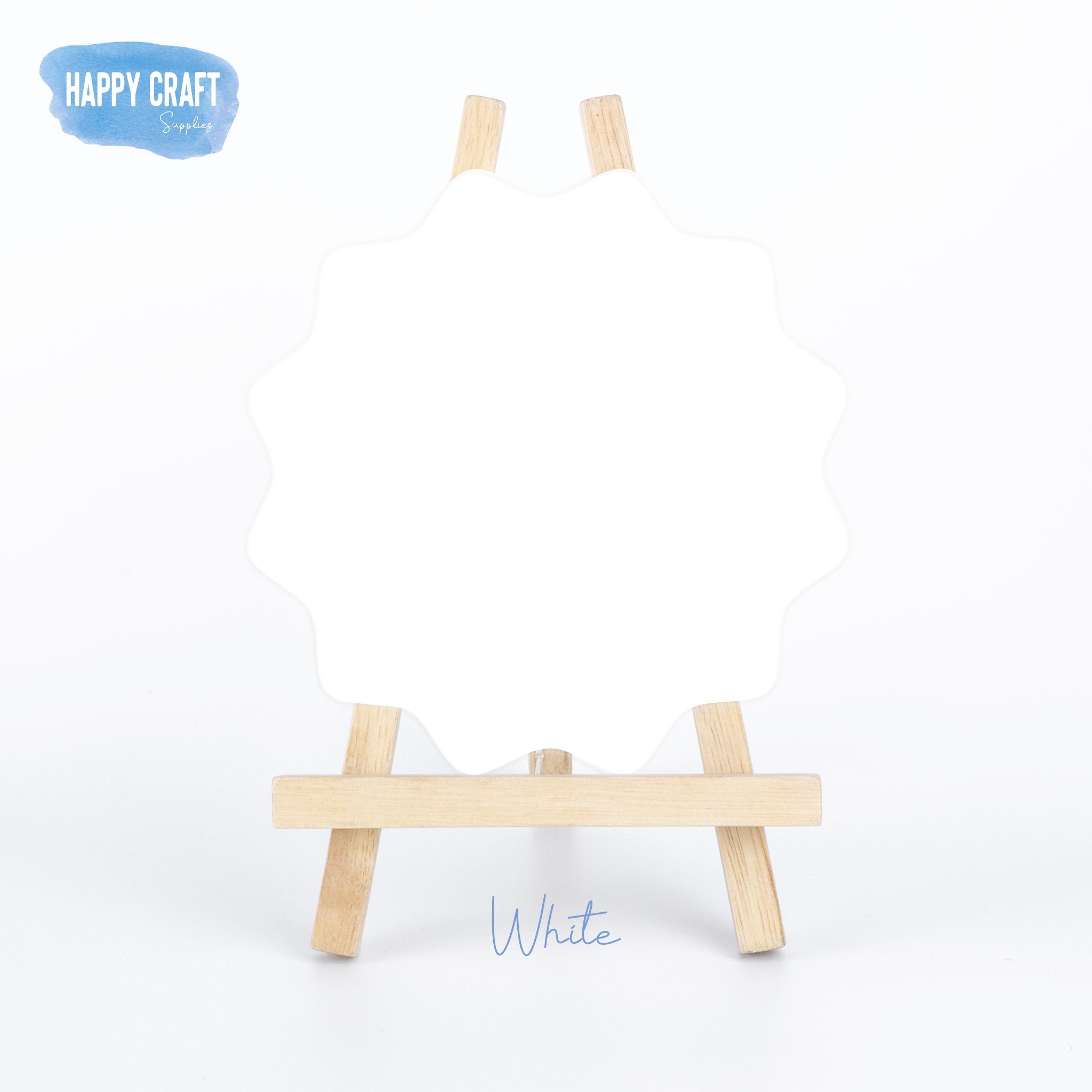 Acrylic Blank Place Card Flat - Wavy Circle 90mm