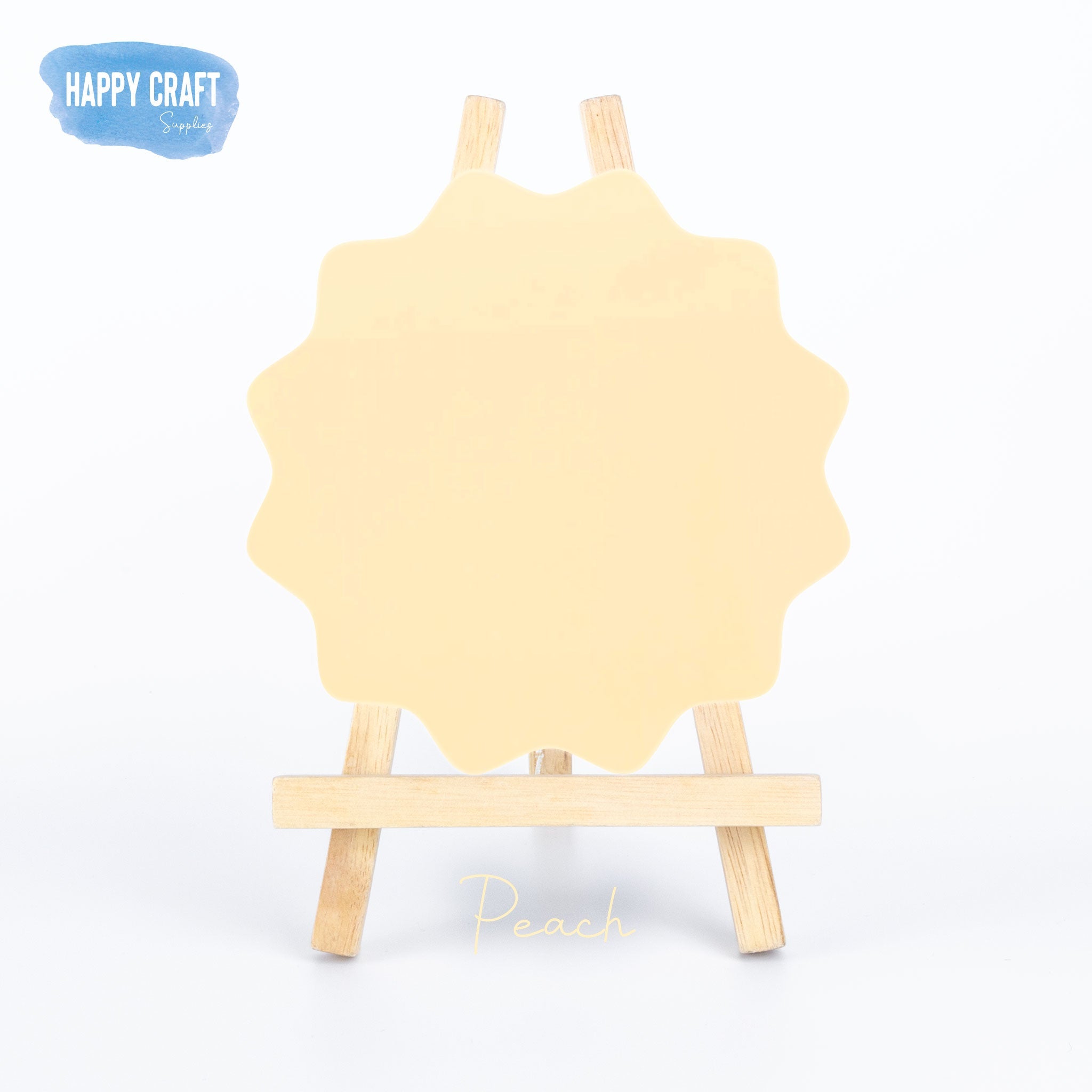 Acrylic Blank Place Card Flat - Wavy Circle 90mm