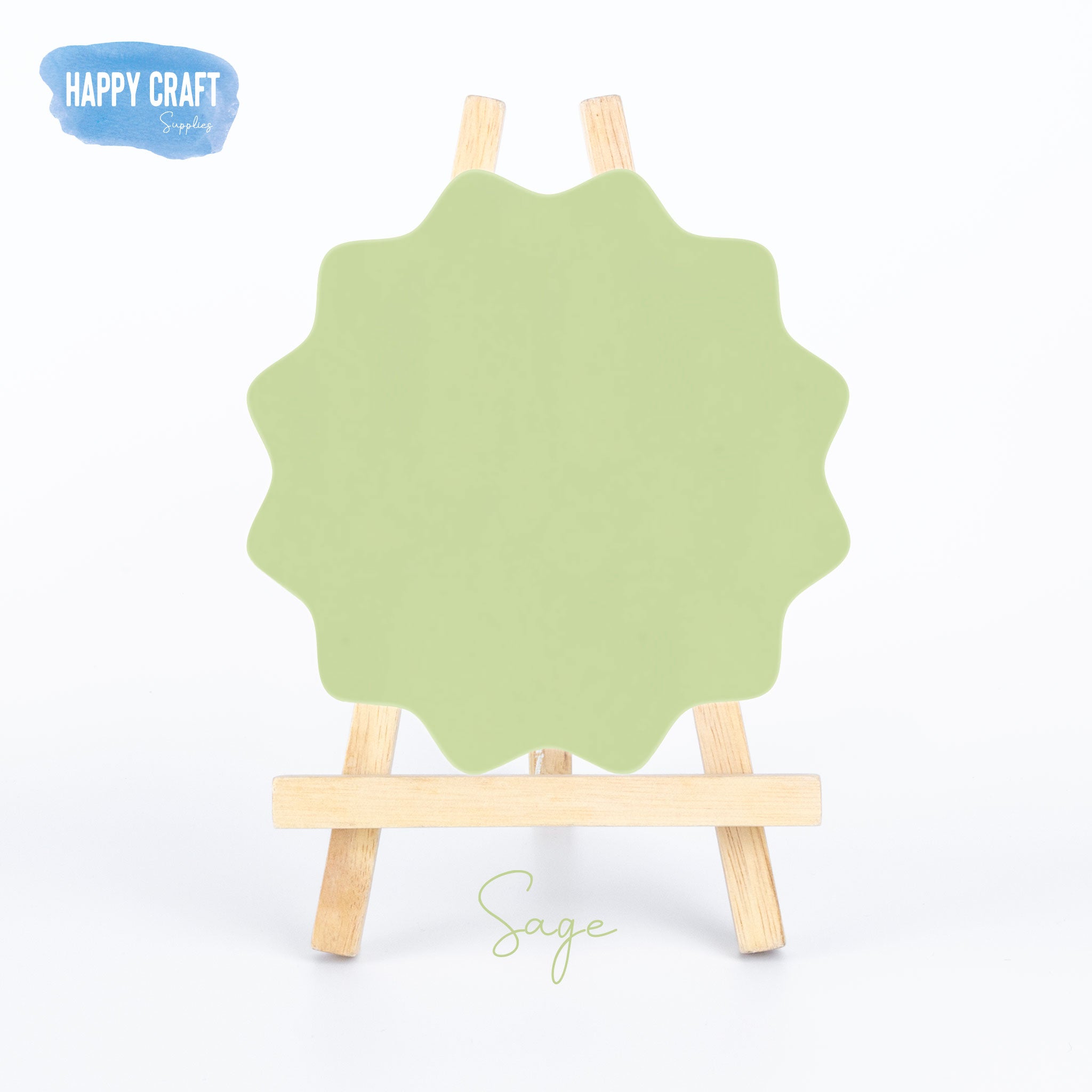 Acrylic Blank Place Card Flat - Wavy Semi Circle Large