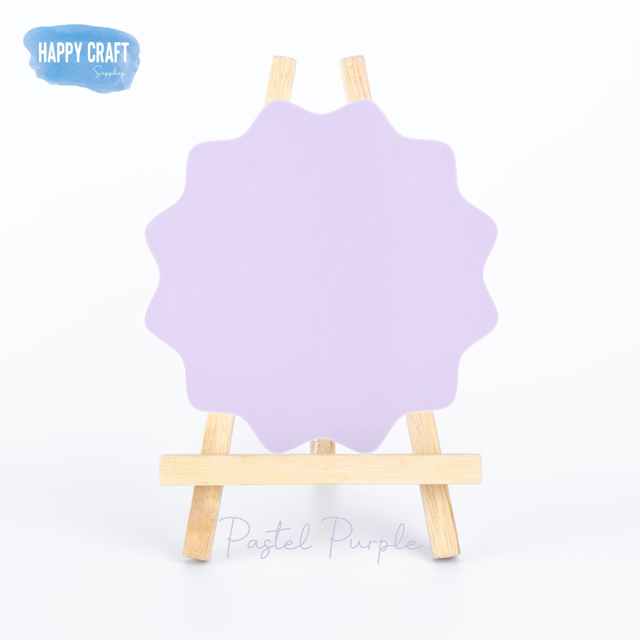 Acrylic Blank Place Card Flat - Wavy Circle 90mm
