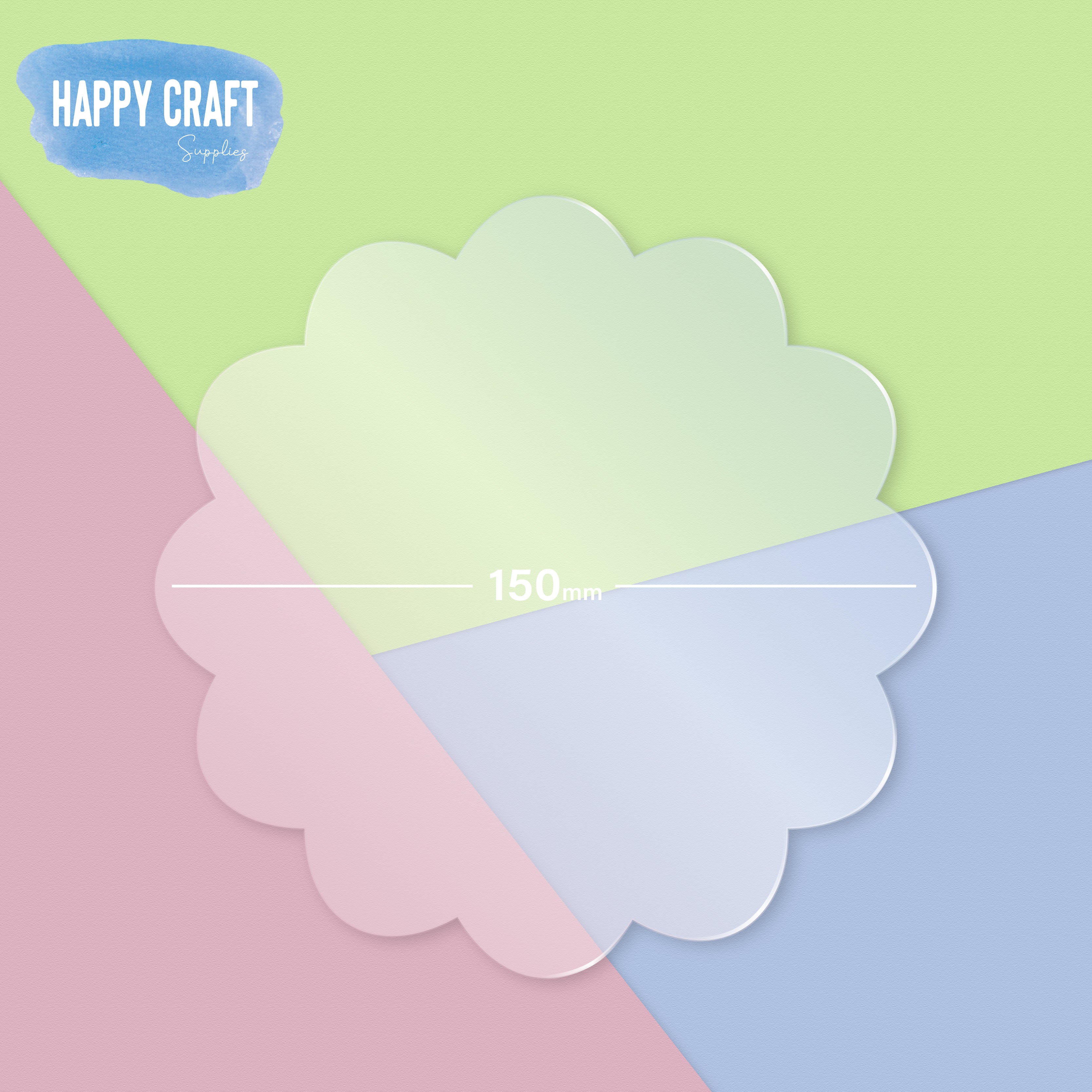 Acrylic Blank Scallop Circle - 150mm