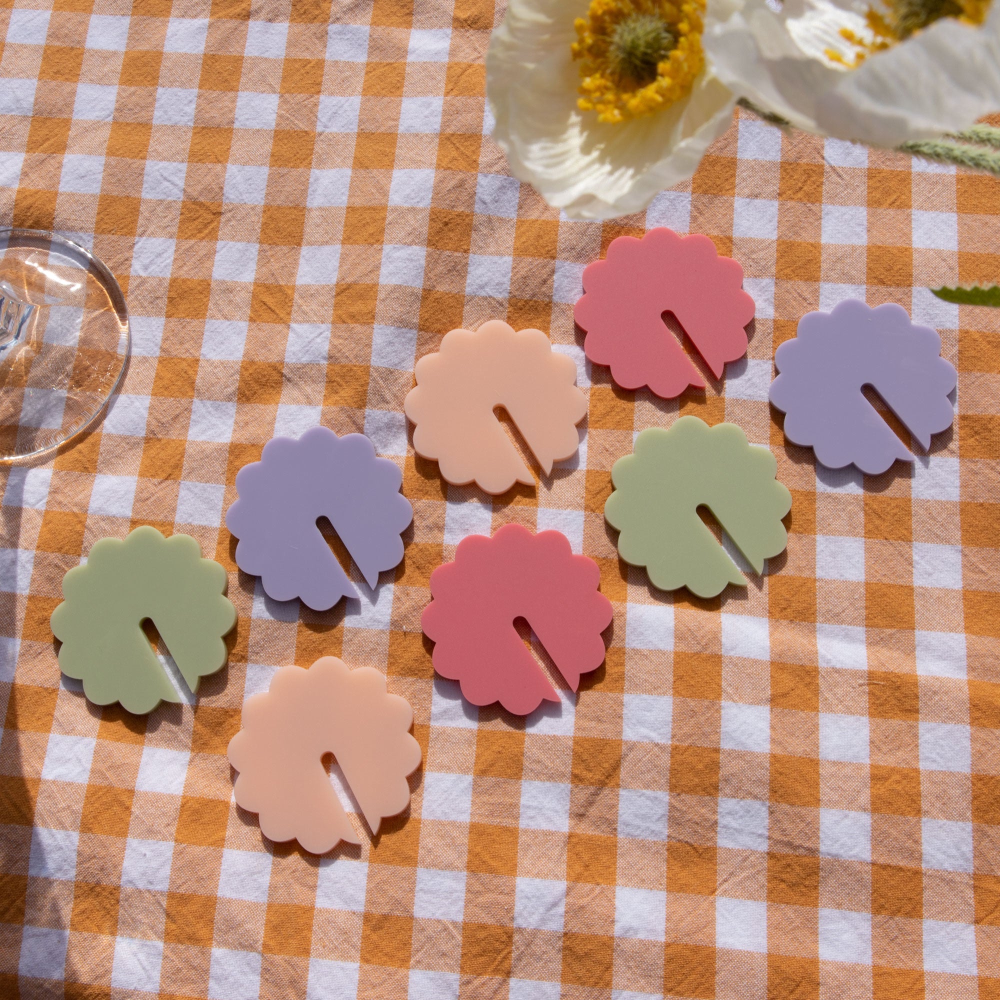 Acrylic Blank Scallop Drink Tags