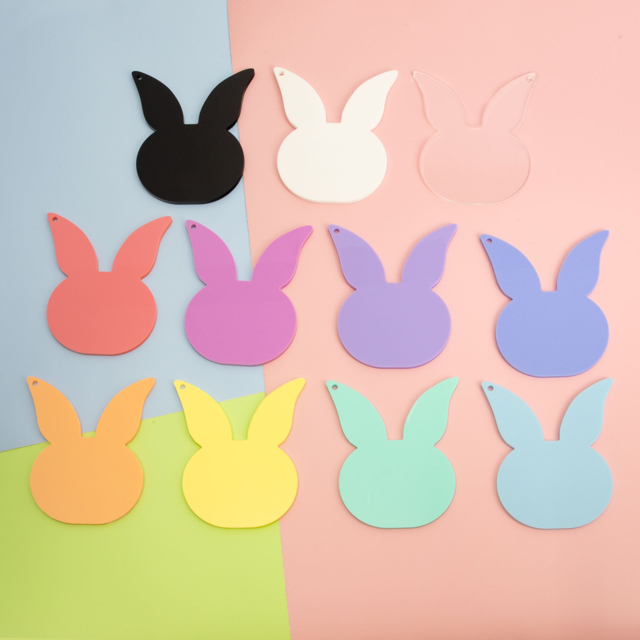 Acrylic Easter Bunny Face Tags