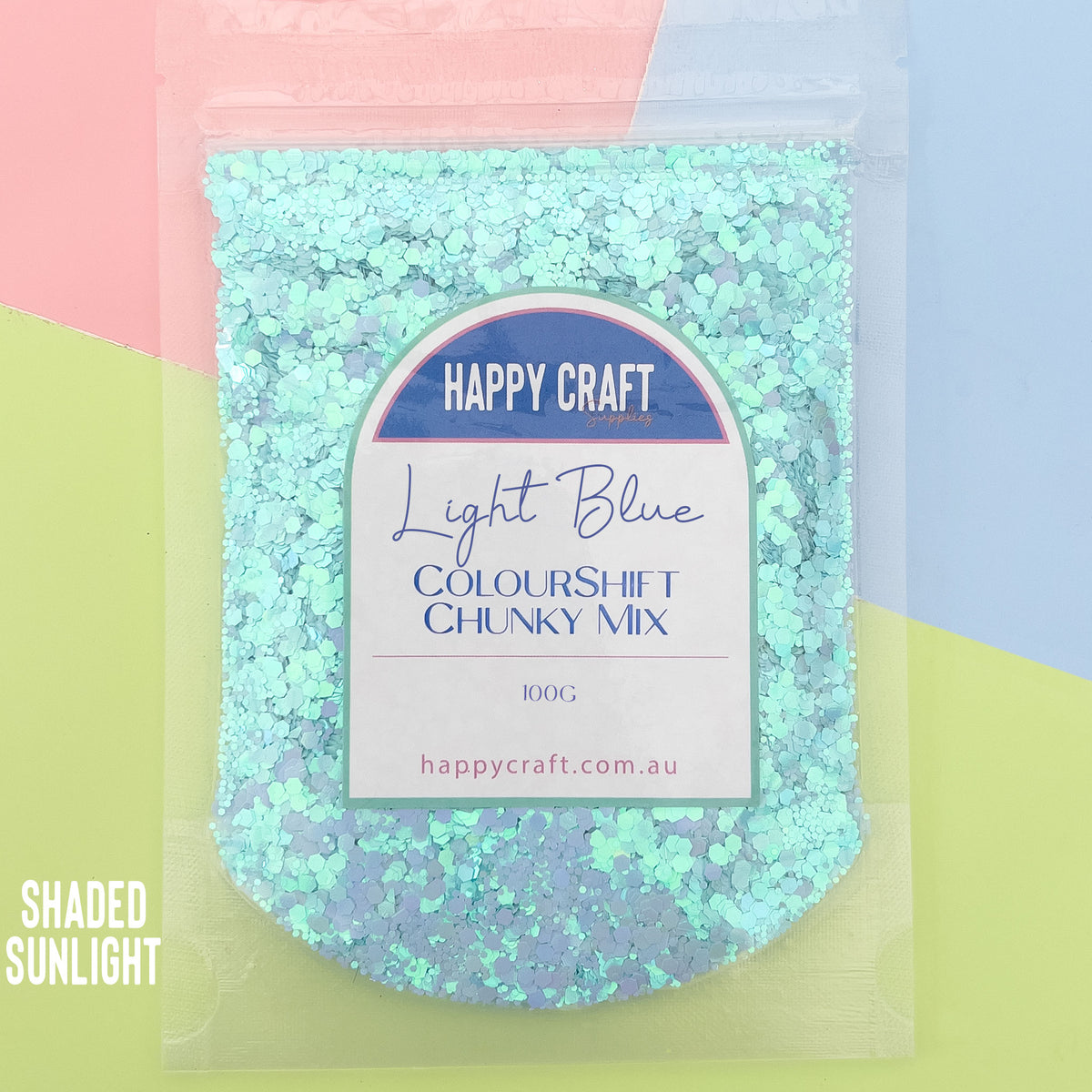 Chunky Glitter Colour Shift Mix - Light Blue