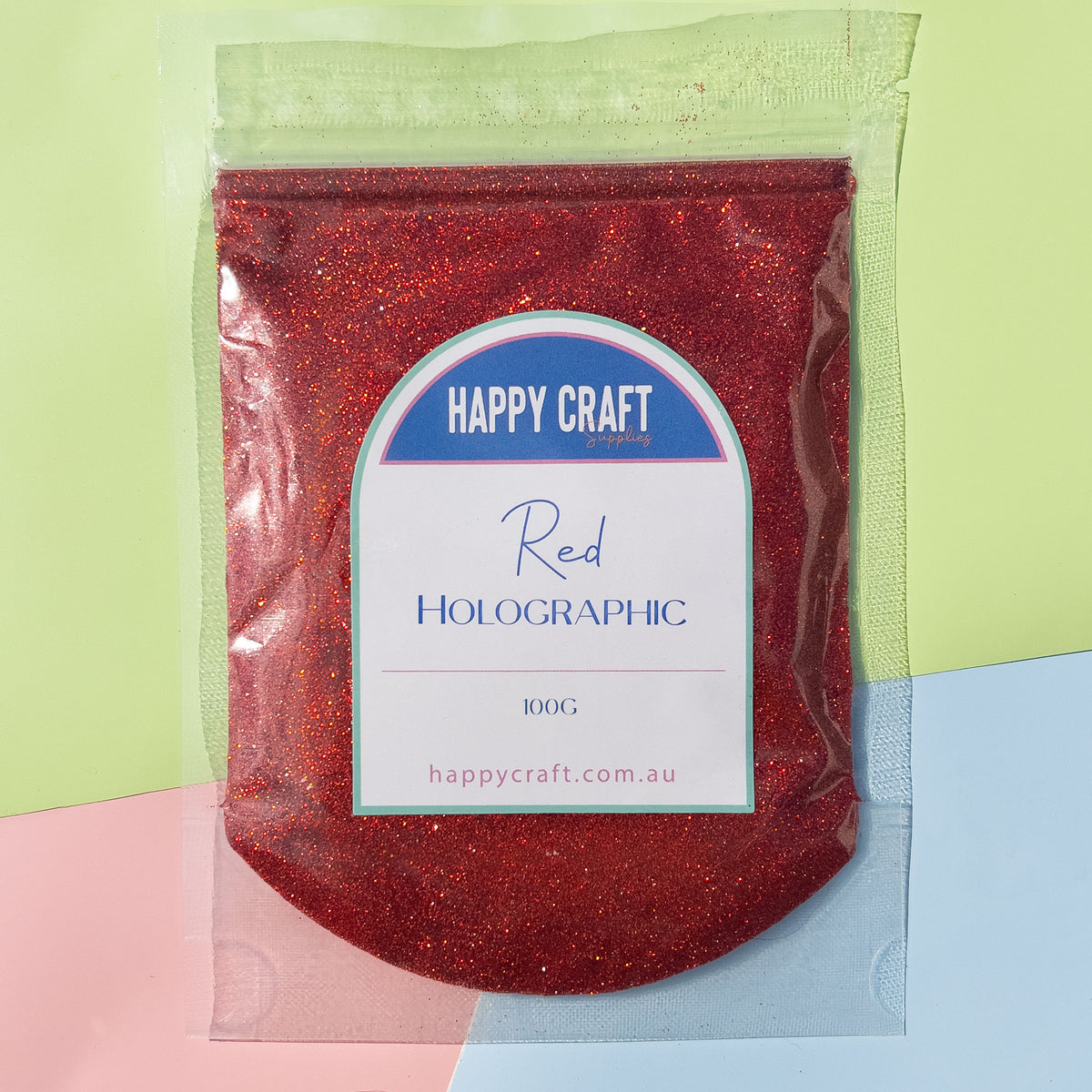 Fine Glitter Bag Holographic - Red
