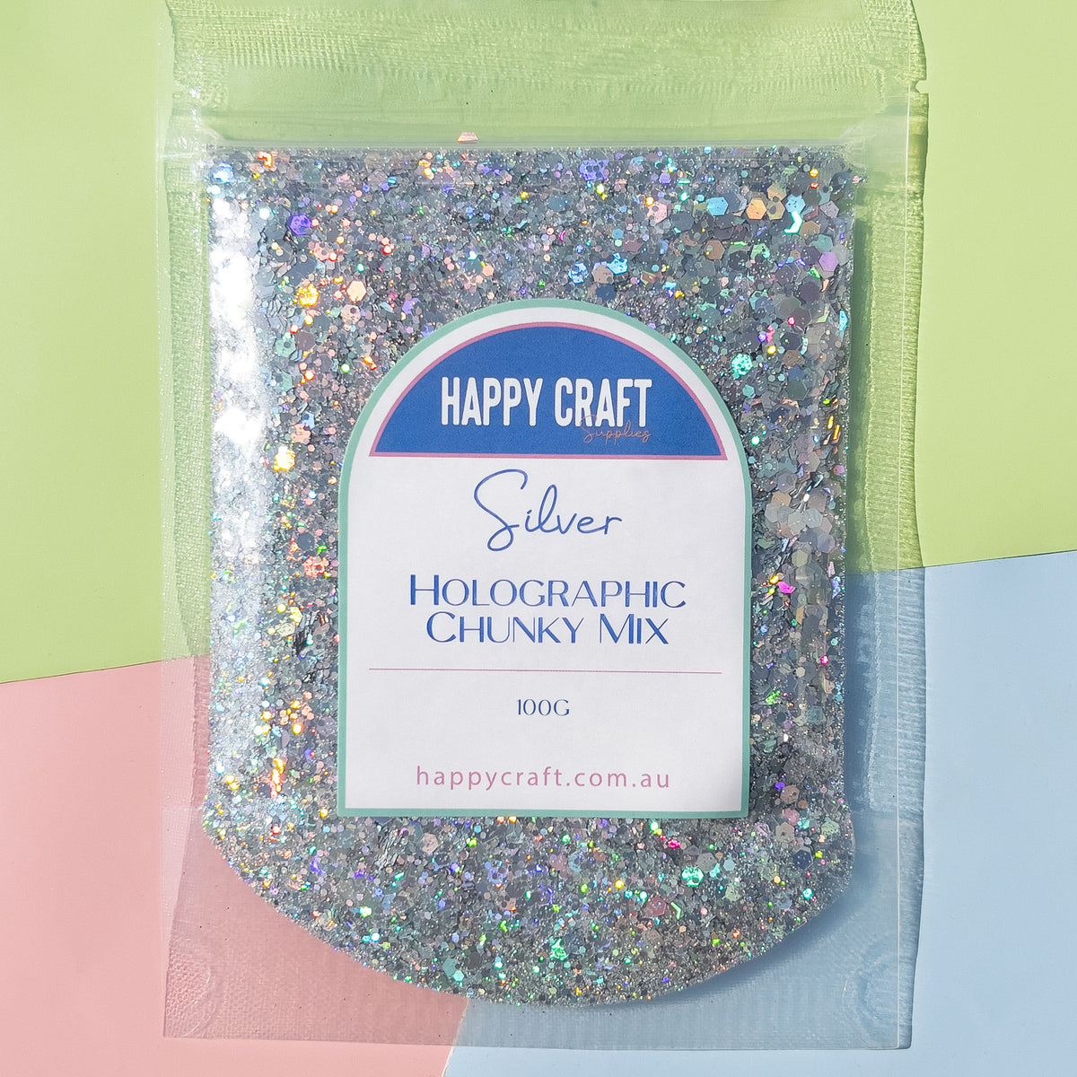 Chunky Glitter Mix Holographic - Silver