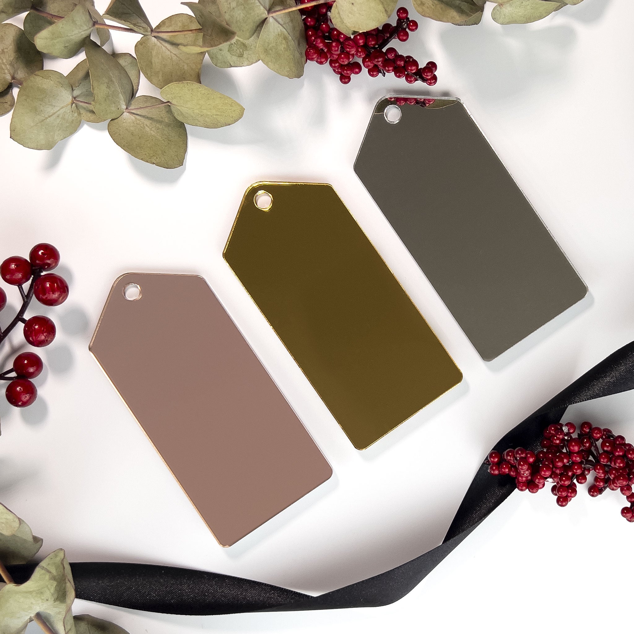 Acrylic Blank XL Tags - Mirror Colours