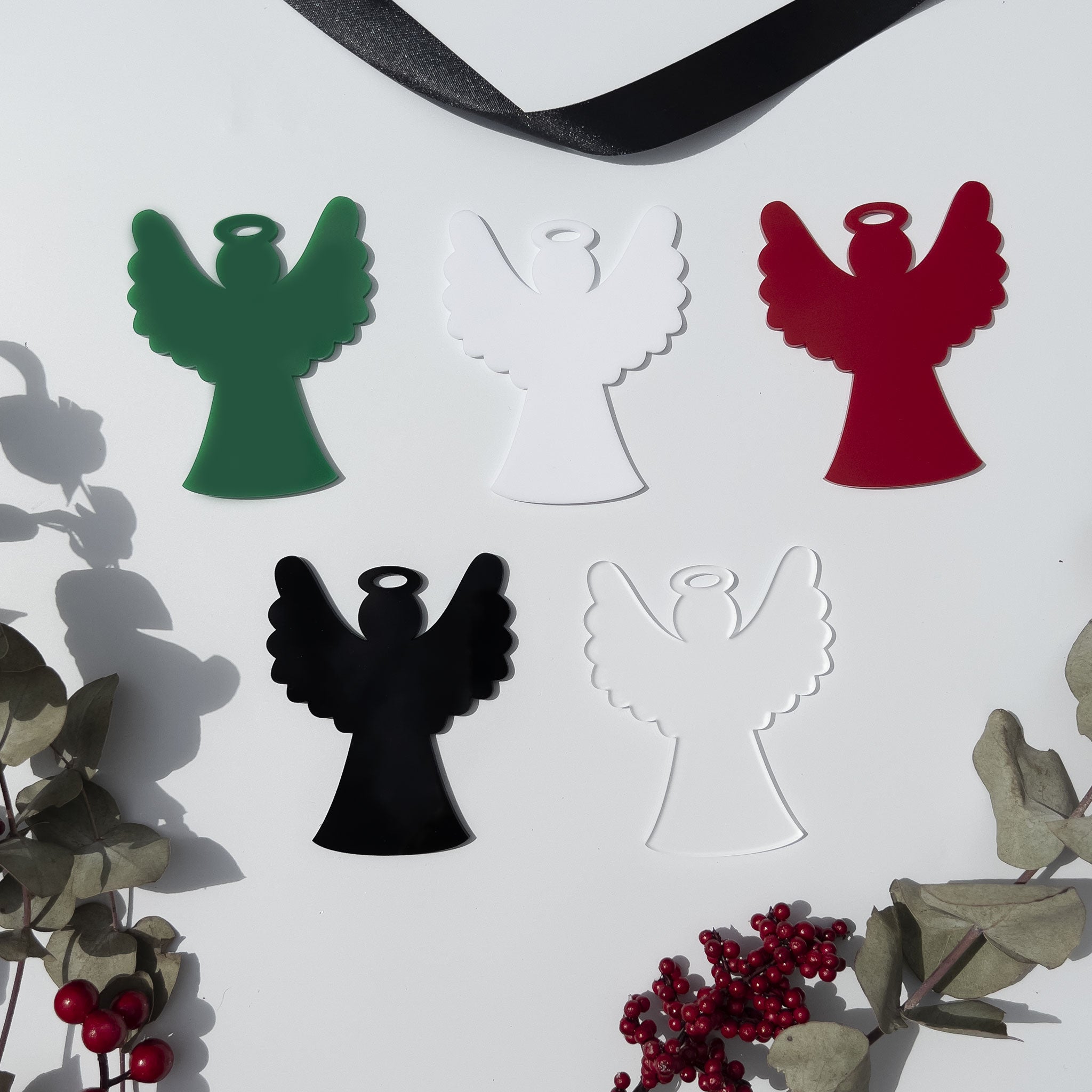 Acrylic Blank Angel Baubles - Solid Colours