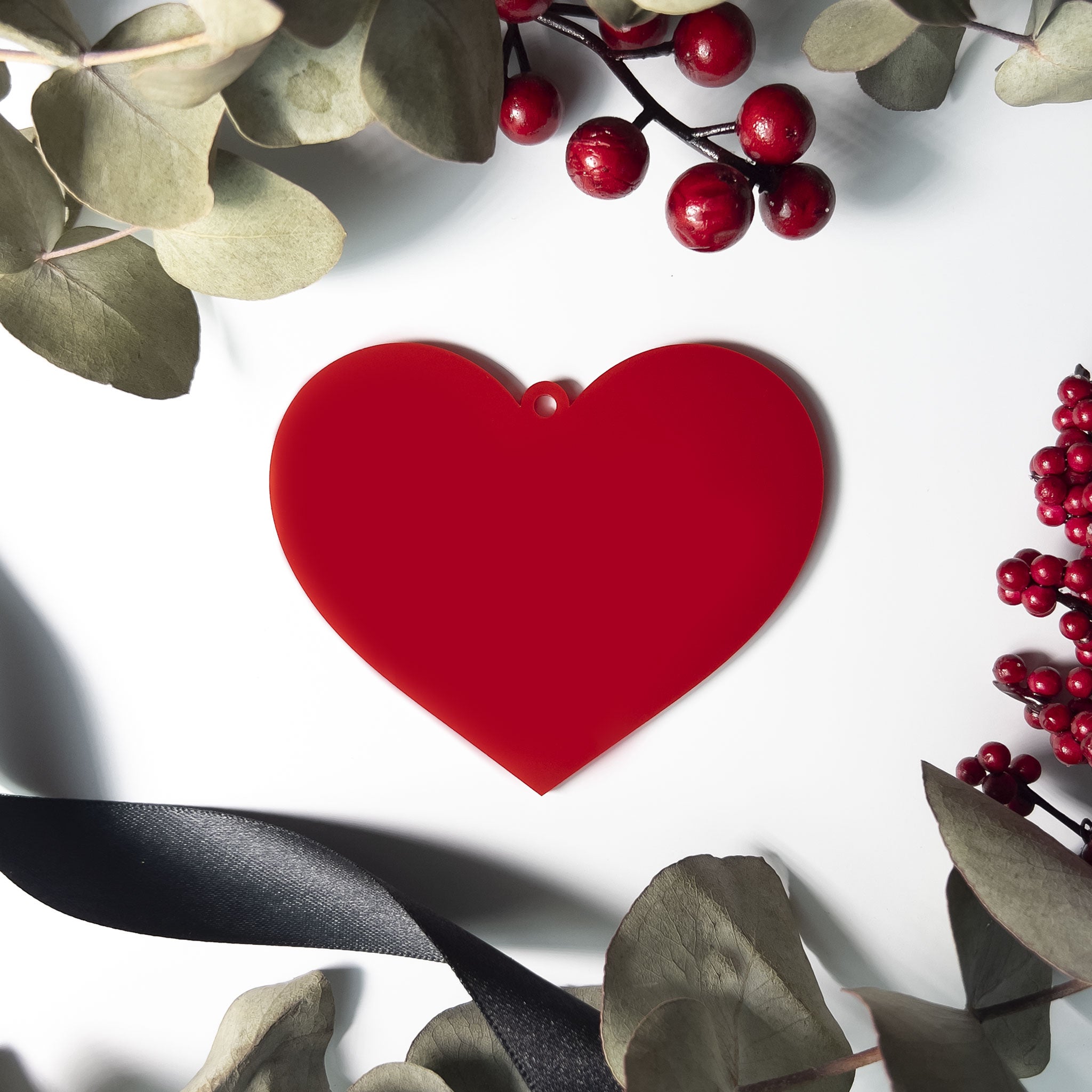 Acrylic Blank Heart Baubles - Solid Colours