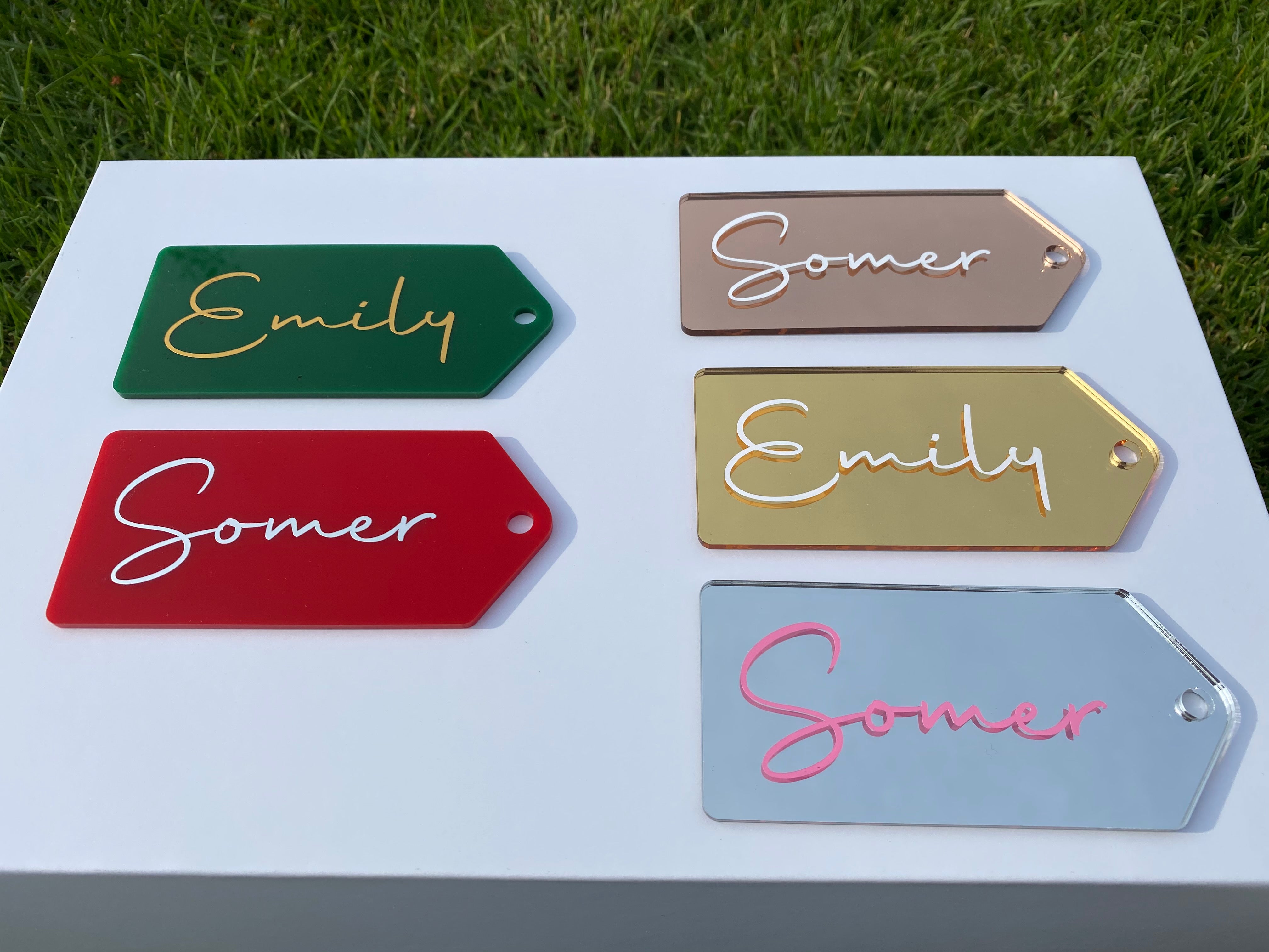 Acrylic Blank XL Tags- Solid Colours