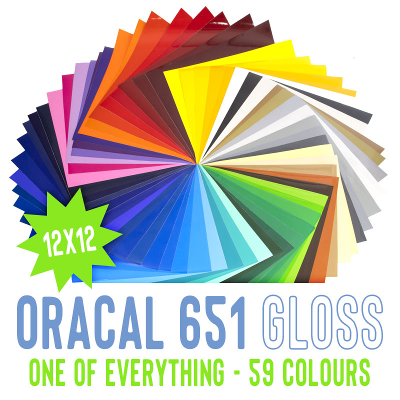ORACAL 651 GLOSS Permanent Adhesive Vinyl - 12inch X 12inch PACK