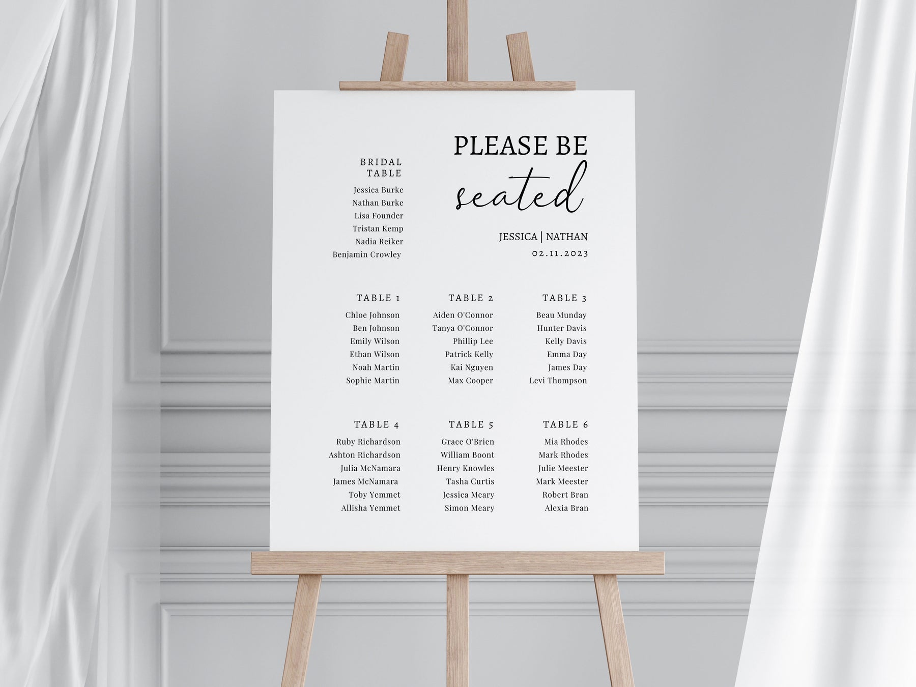 Modern Collection - Seating Chart