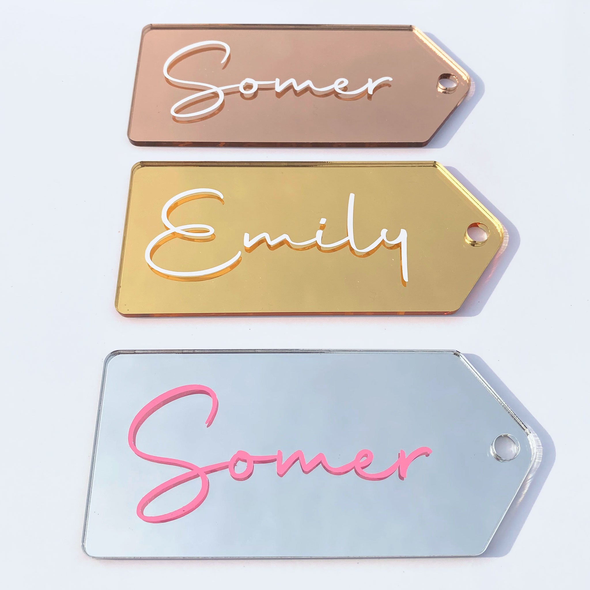 Acrylic Blank XL Tags - Mirror Colours