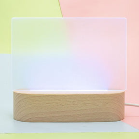 LED Night Light - Oval Wood Base Colour Light