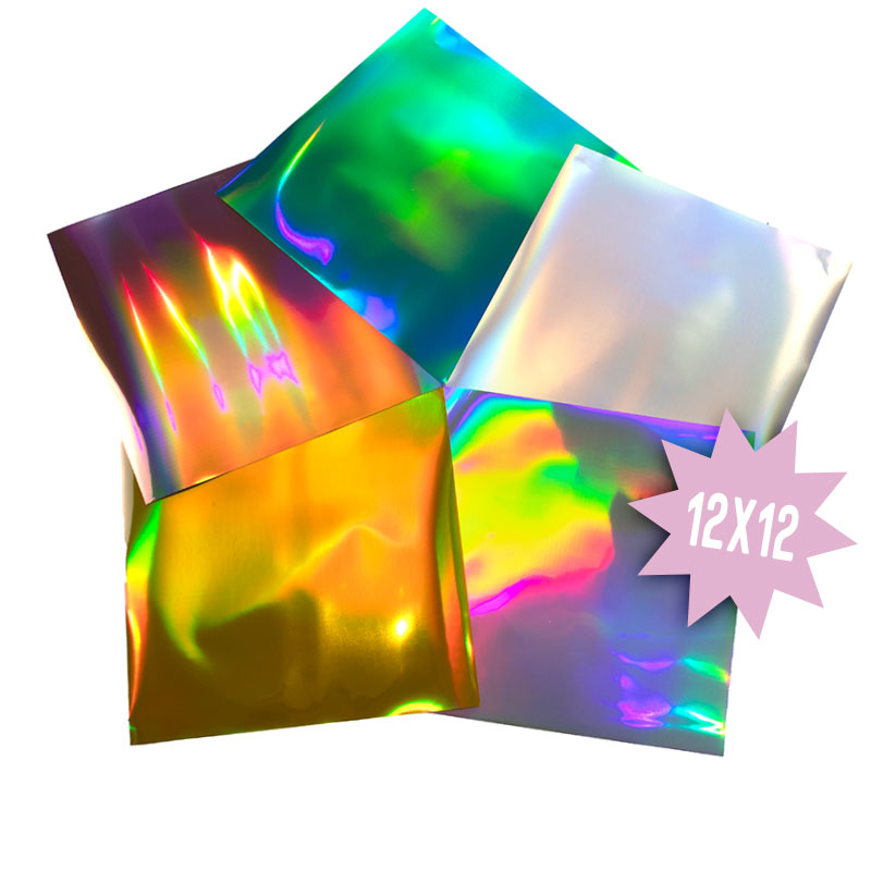 Opulent® Holographic Chrome Permanent Adhesive - 12inch x 12inch 5pce PACK