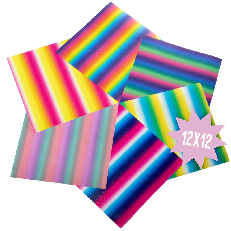 Opulent® Shimmering Stripes Permanent Adhesive - 12inch x 12inch 6pce PACK