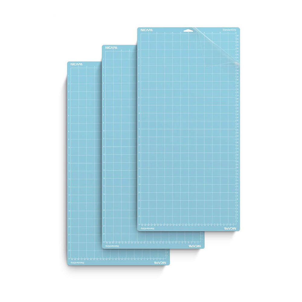 NICAPA Cricut Cutting Mats (3 Pack Light Grip) 12x24