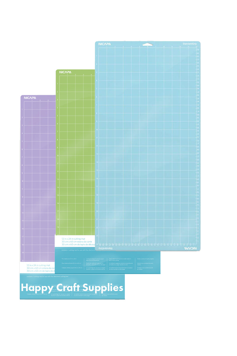 NICAPA Cricut Cutting Mats (3 Pack Mix Grip) 12x24