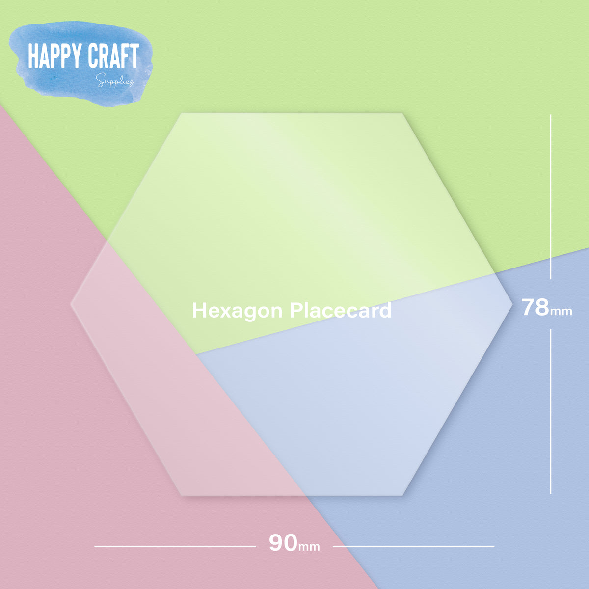 Acrylic Blank Place Card Flat - Hexagon