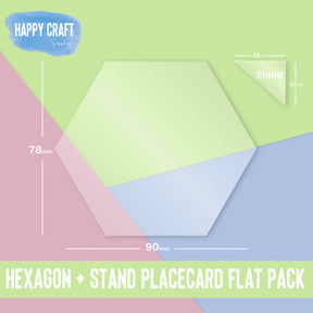Acrylic Blank Place Card Standing - Hexagon