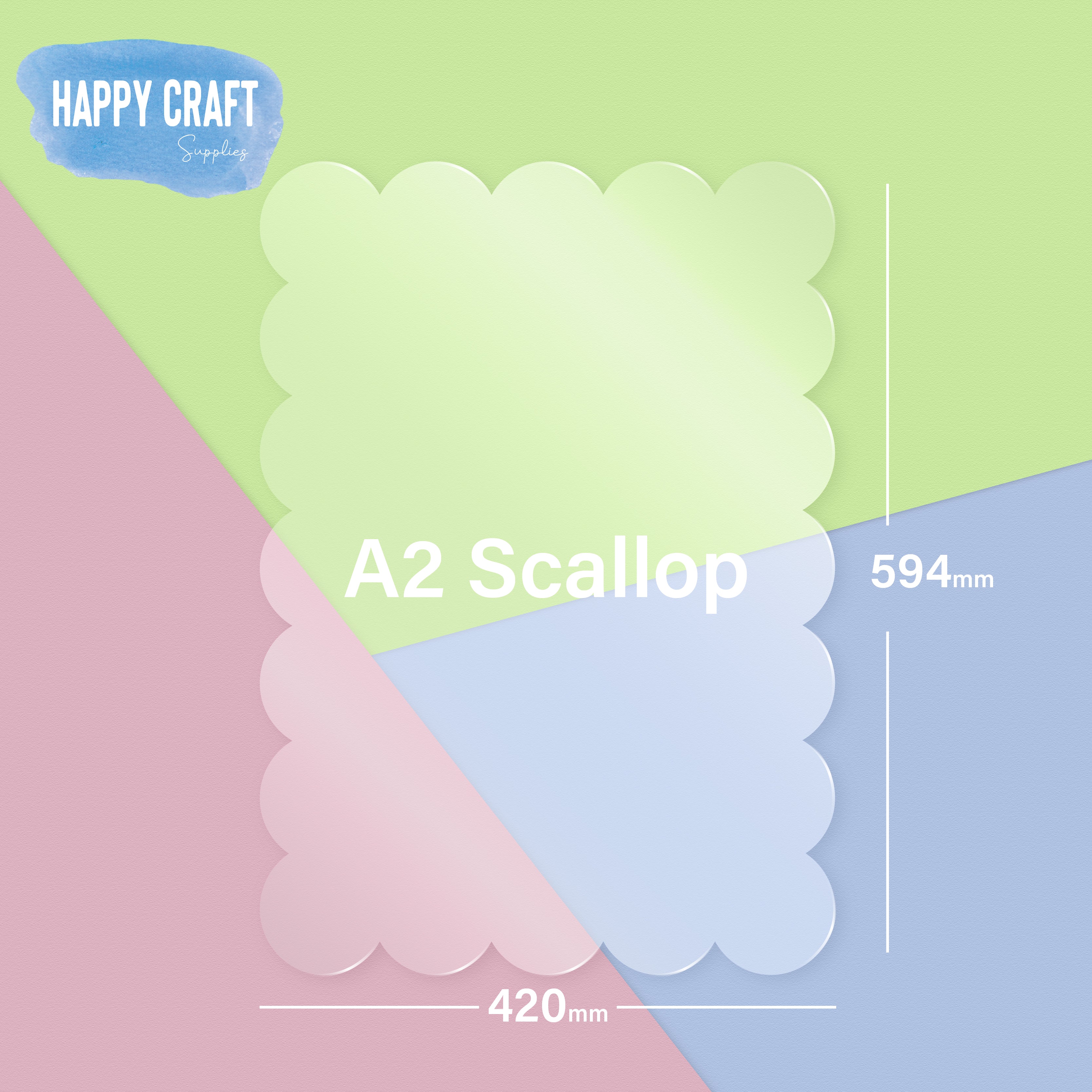 Acrylic Blank Scallop Rectangle - A2