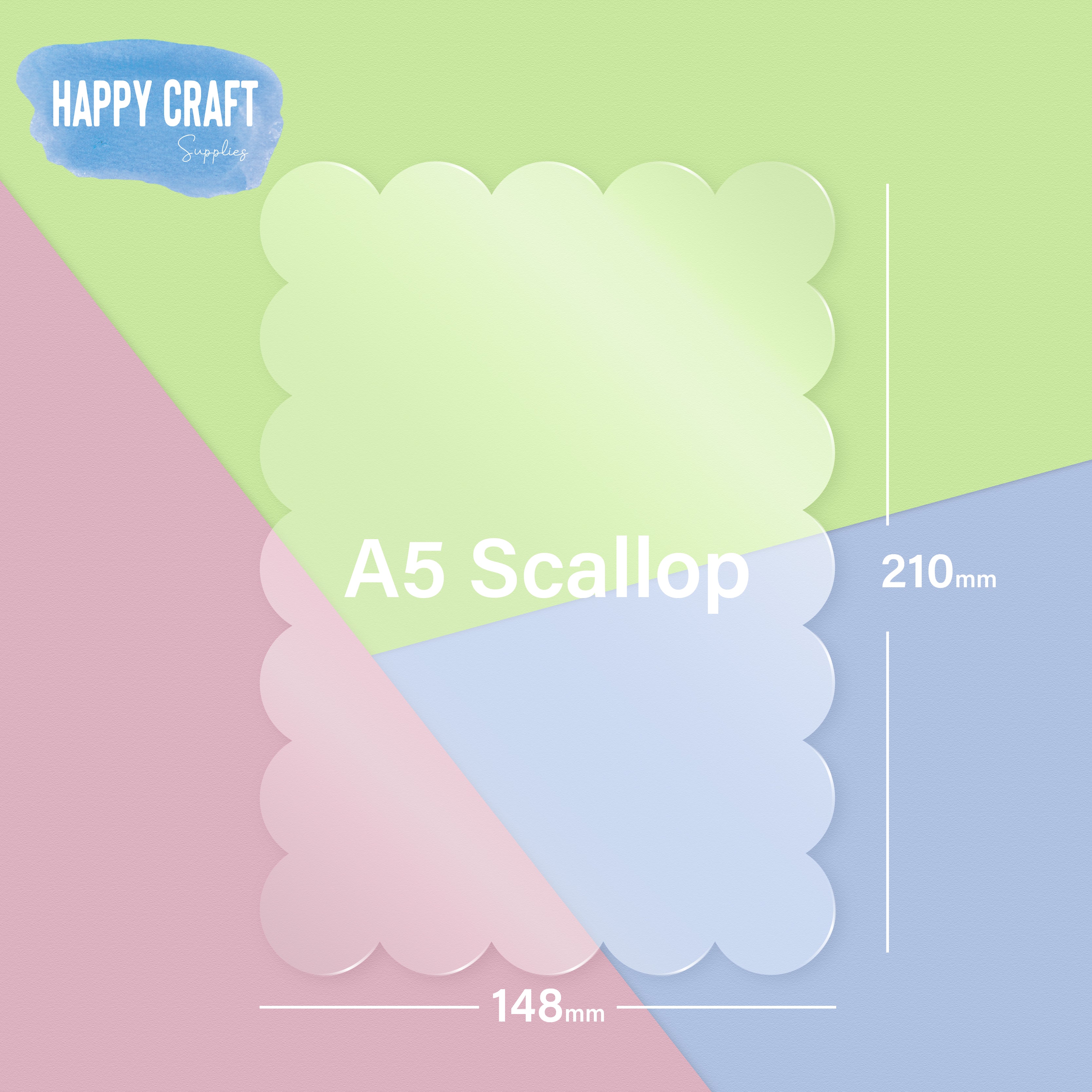 Acrylic Blank Scallop Rectangle - A5