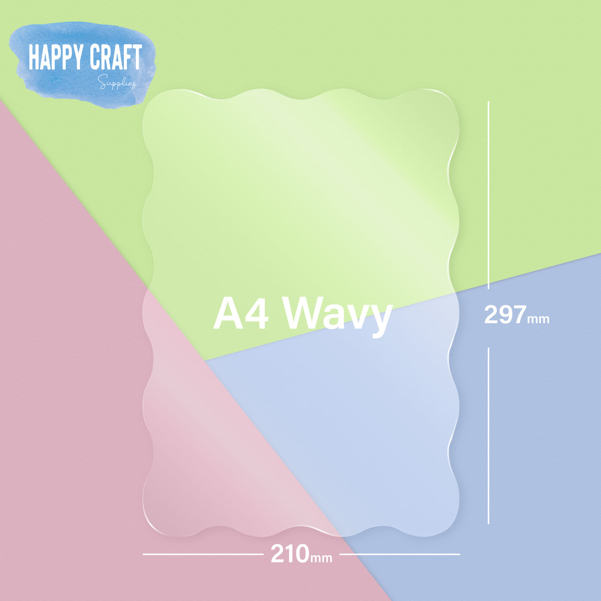 Acrylic Blank Wavy Rectangle - A4