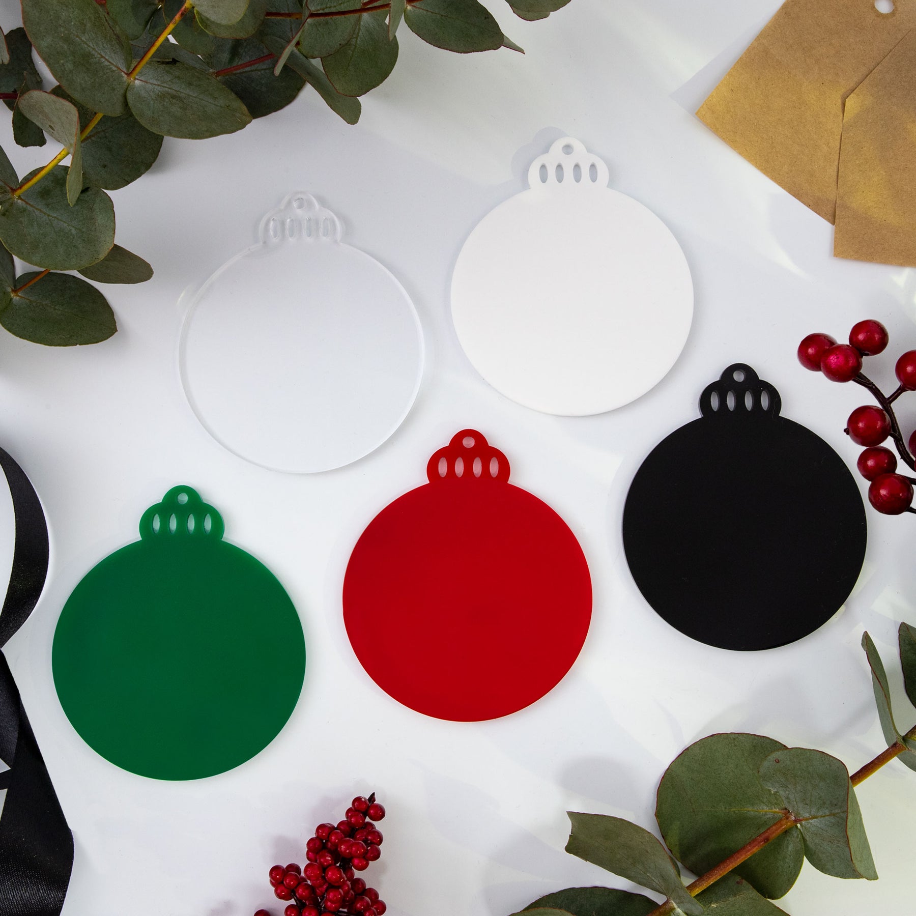 Acrylic Blank Traditional Baubles - Solid Colours