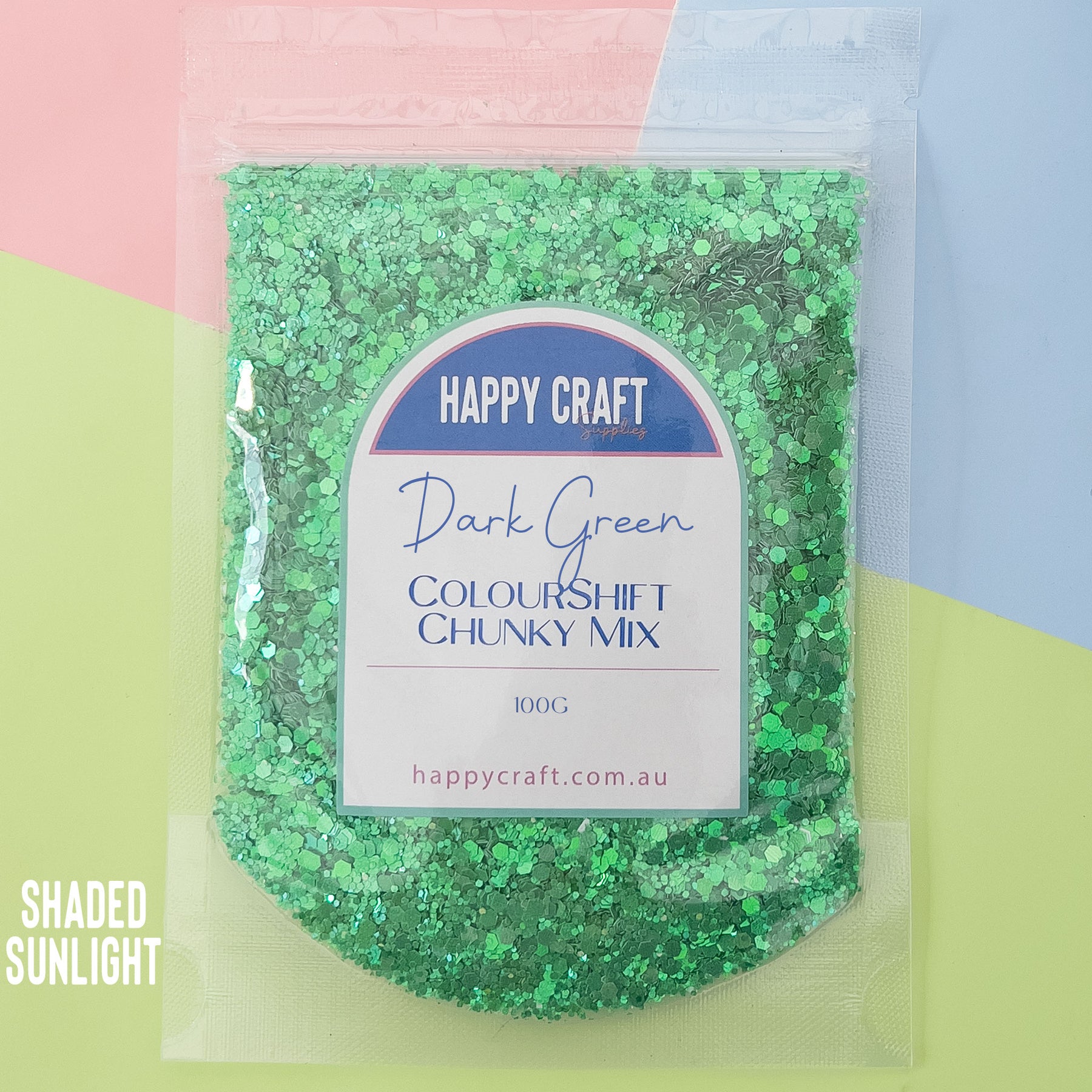Chunky Glitter Colour Shift Mix - Dark Green
