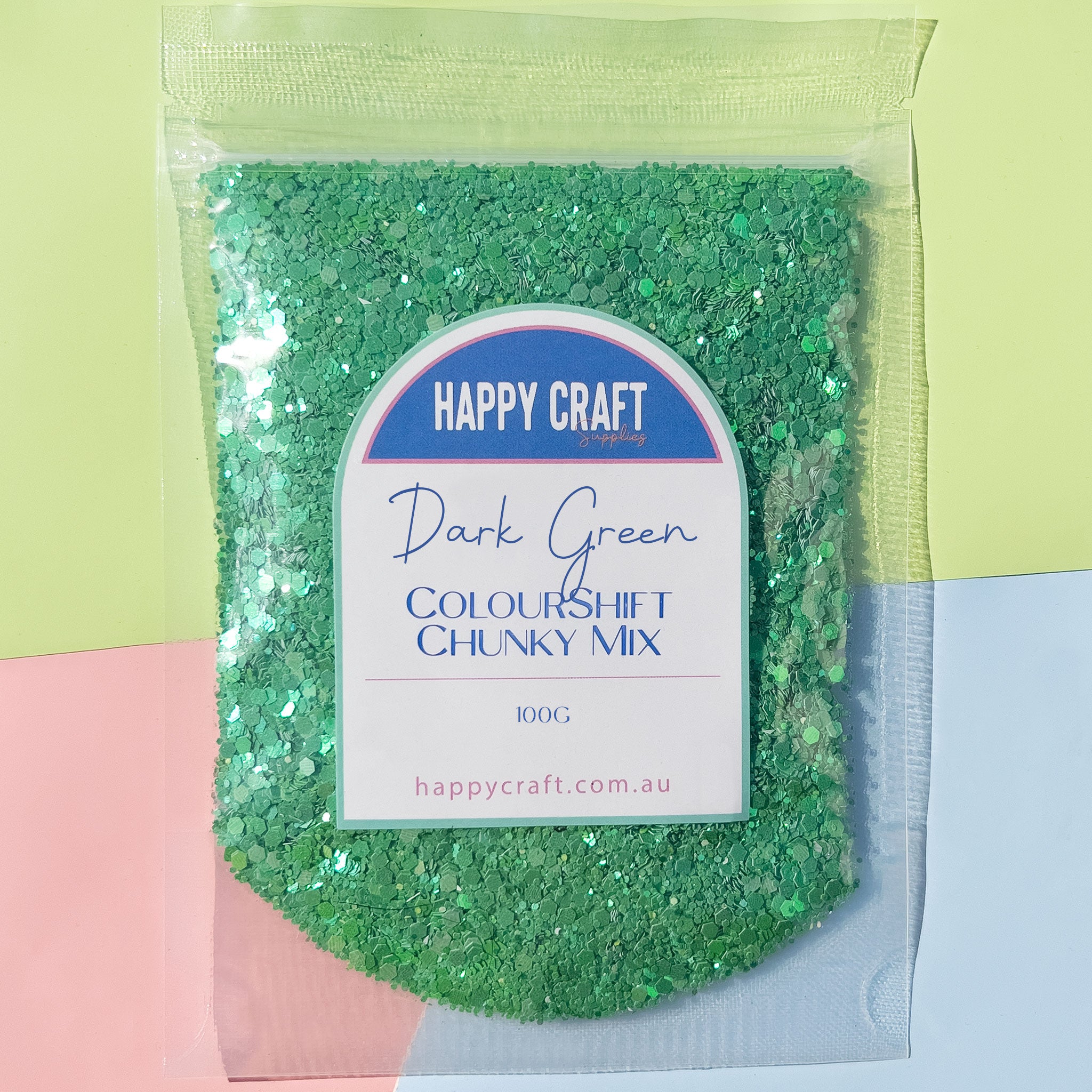 Chunky Glitter Colour Shift Mix - Dark Green