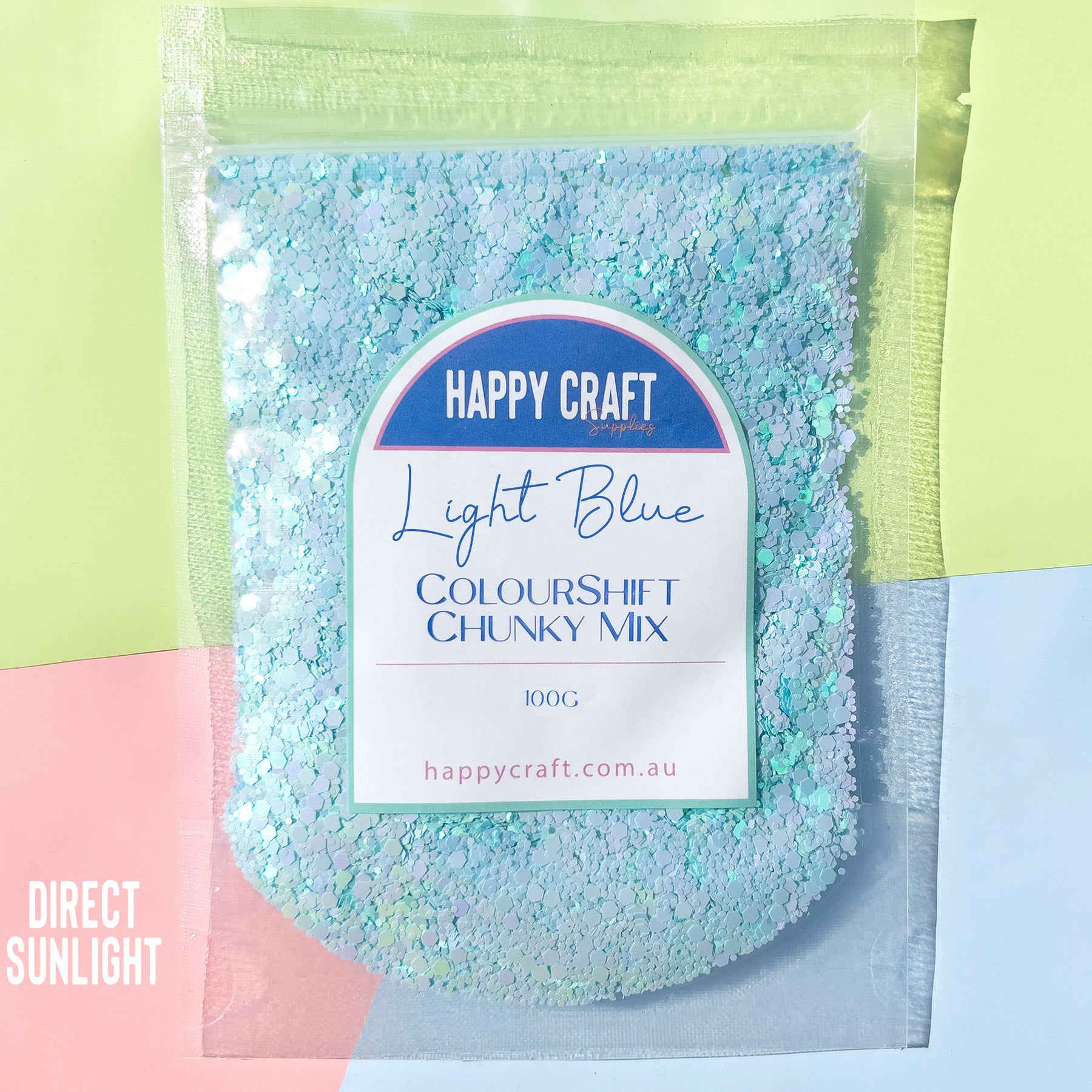 Chunky Glitter Colour Shift Mix - Light Blue