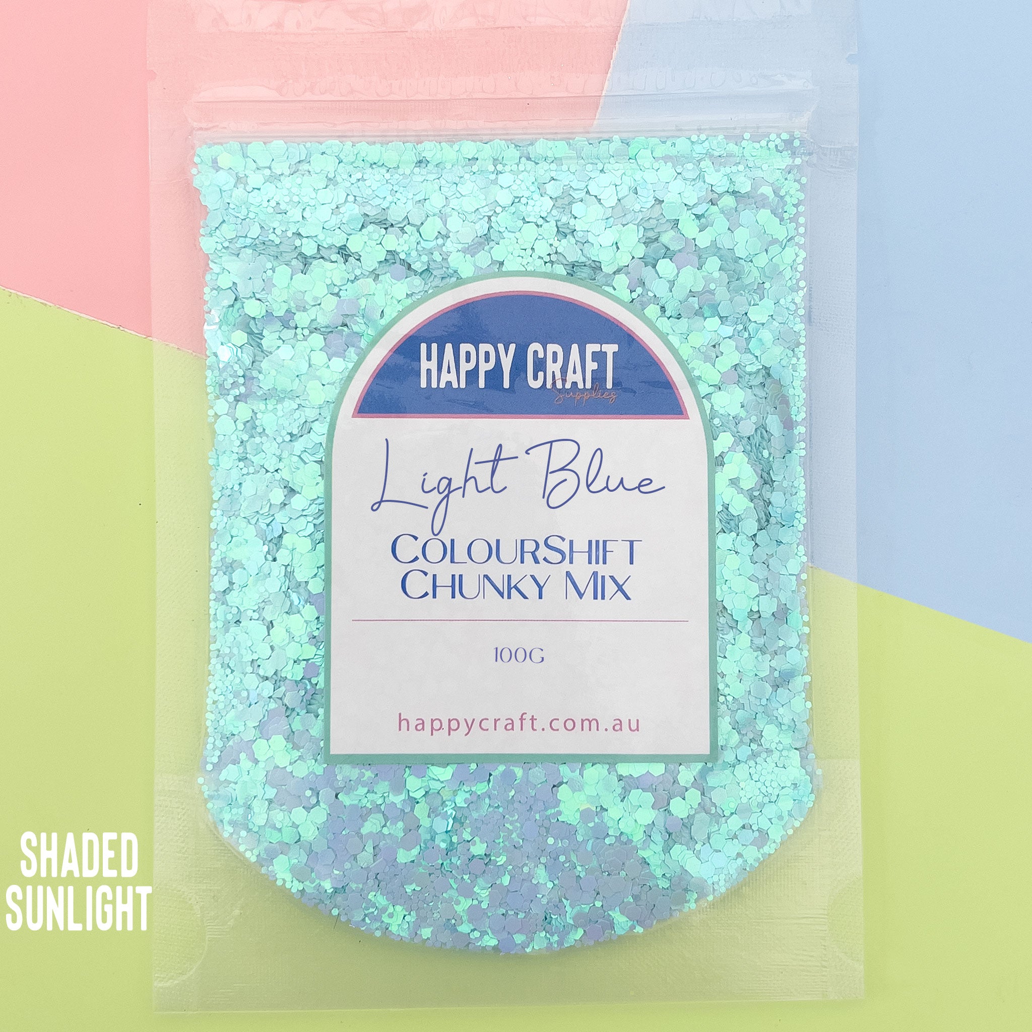 Chunky Glitter Colour Shift Mix - Light Blue