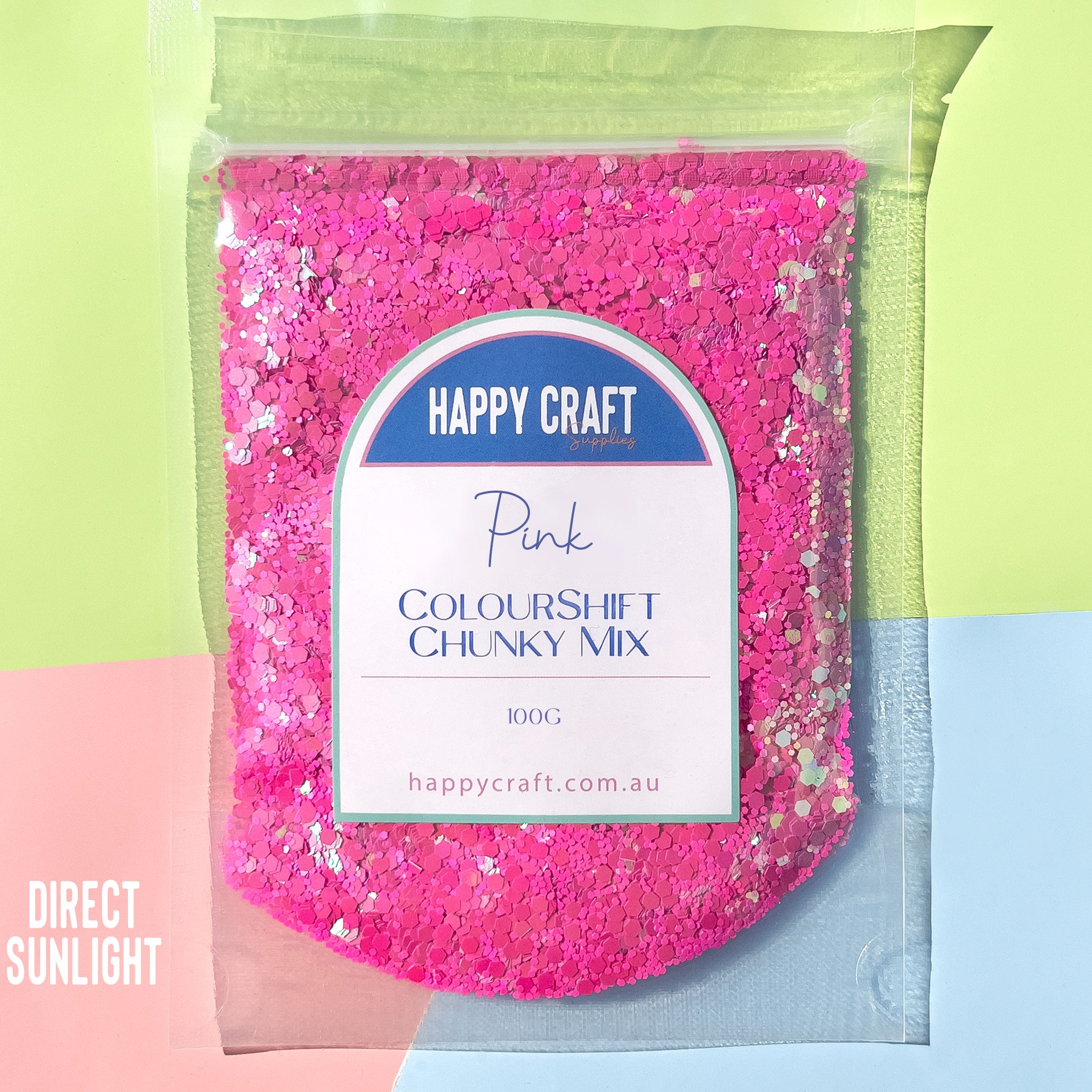 Chunky Glitter Colour Shift Mix - Pink