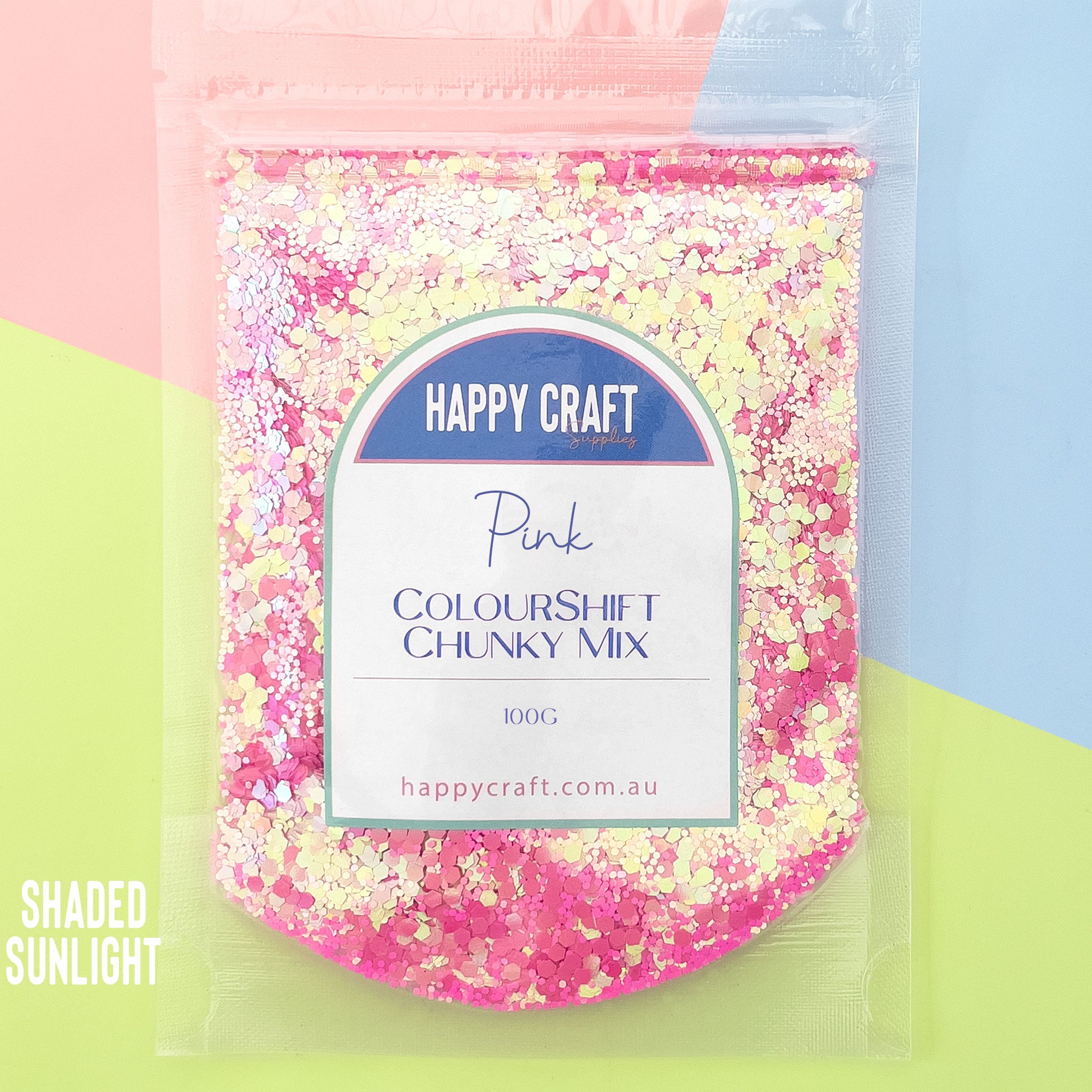 Chunky Glitter Colour Shift Mix - Pink