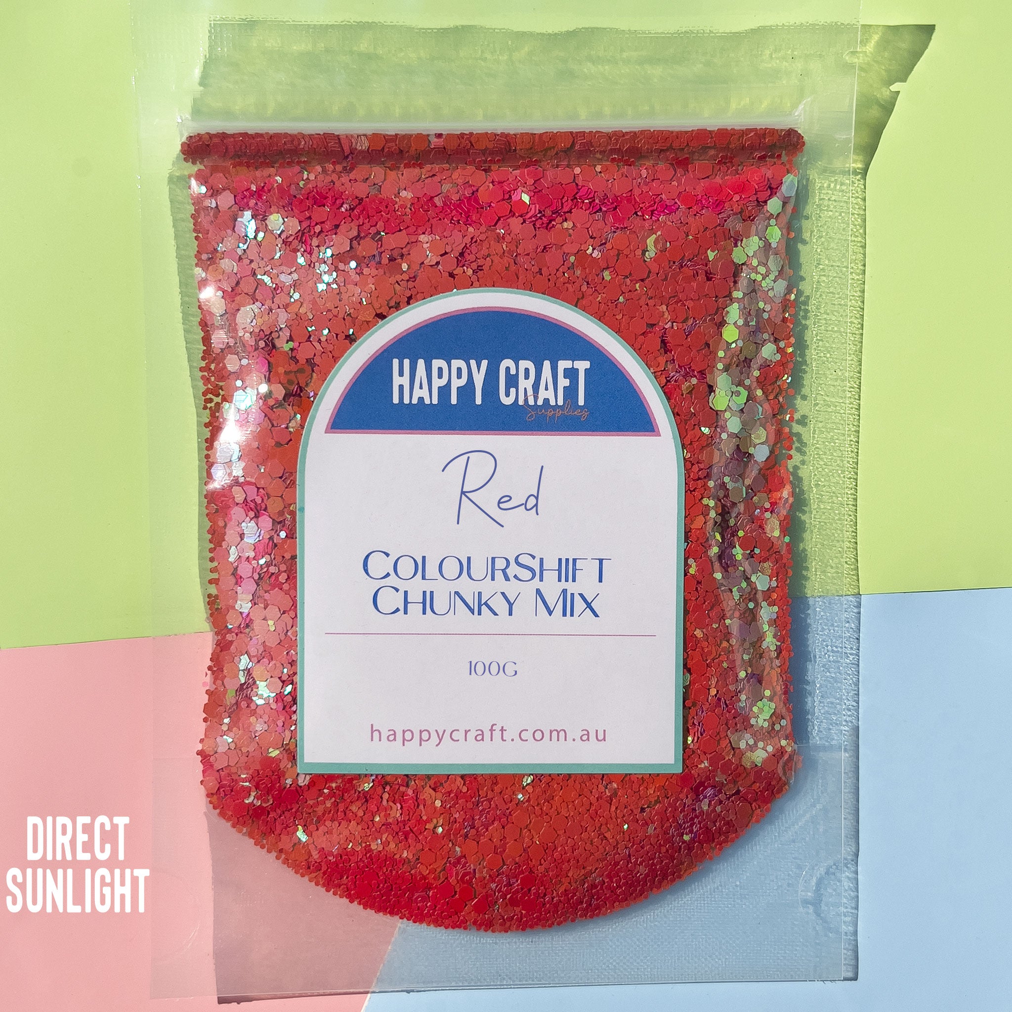 Chunky Glitter Colour Shift Mix - Red