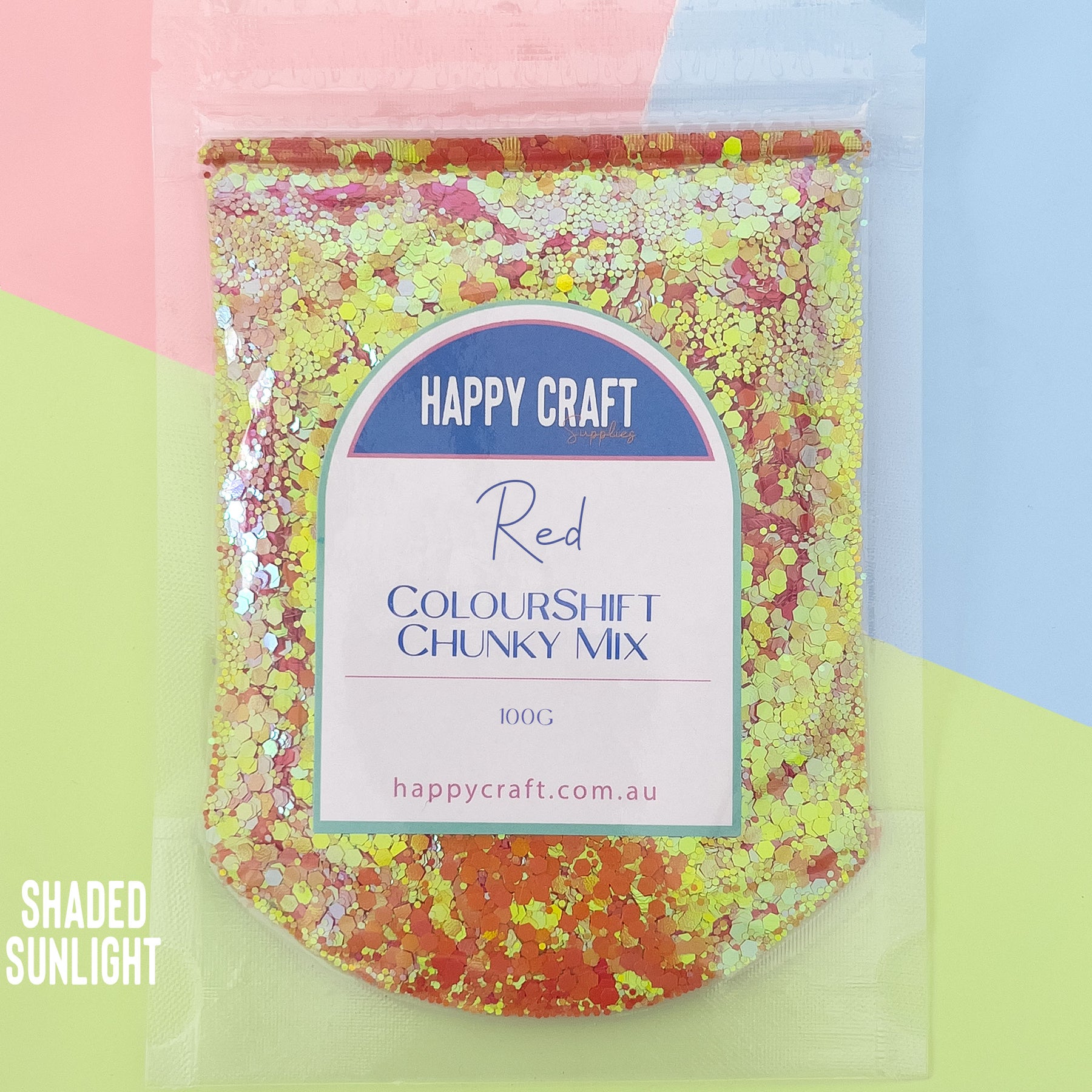 Chunky Glitter Colour Shift Mix - Red