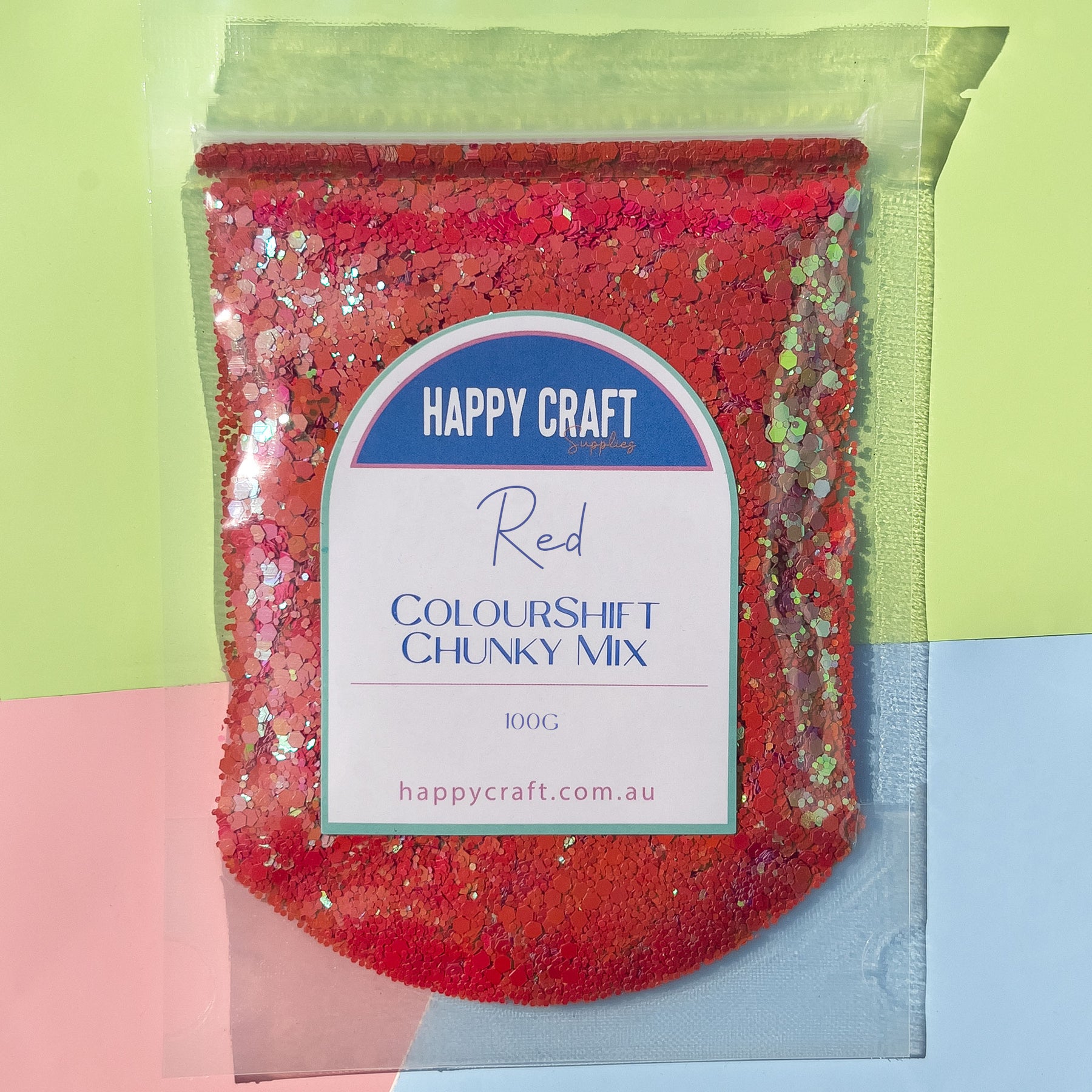 Chunky Glitter Colour Shift Mix - Red