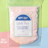 Chunky Glitter Colour Shift Mix - White -> Pink