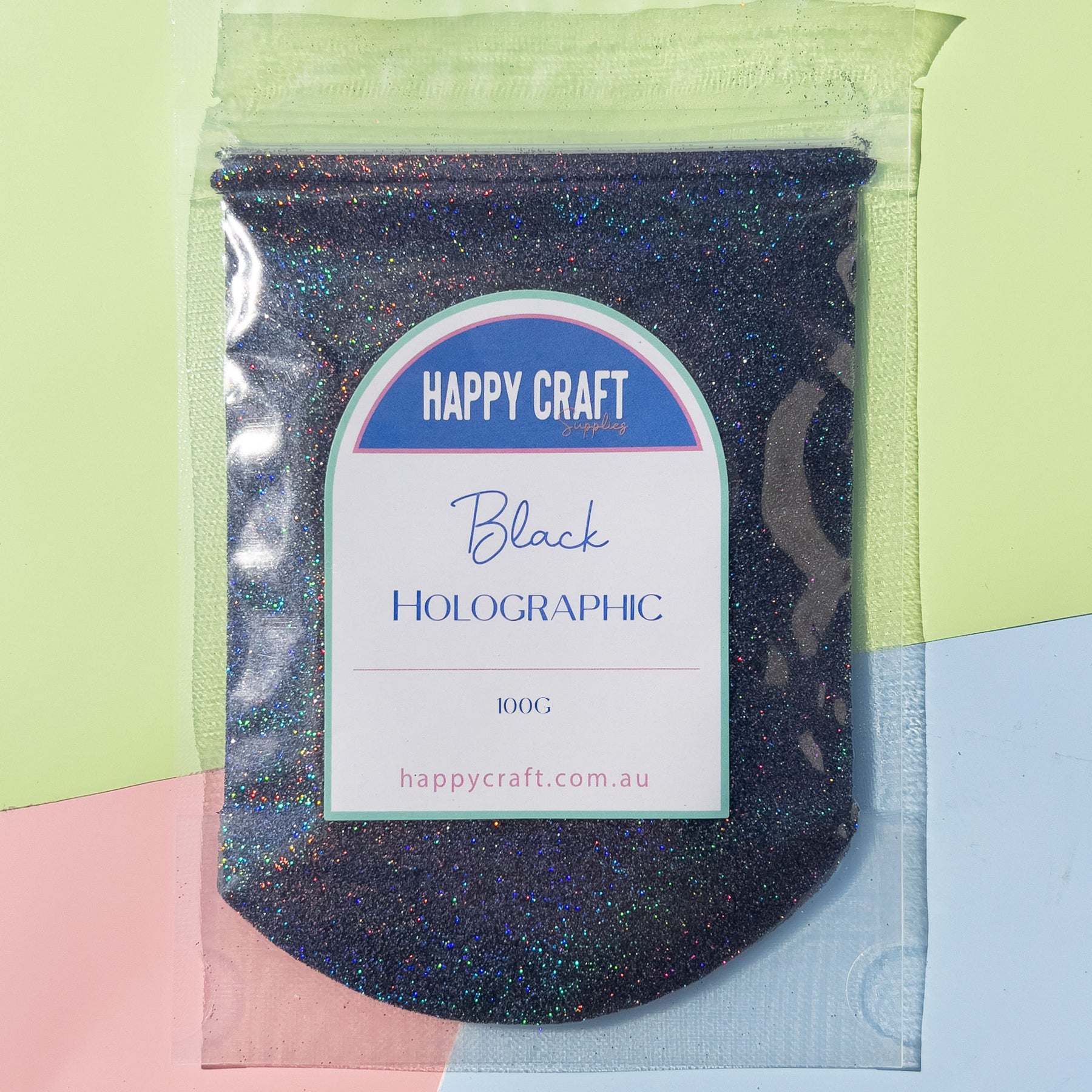 Fine Glitter Bag Holographic - Black