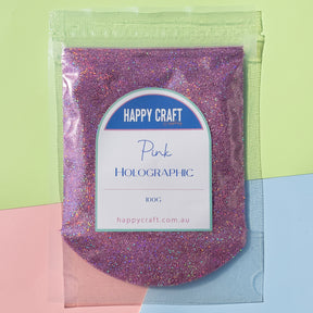 Fine Glitter Bag Holographic - Pink