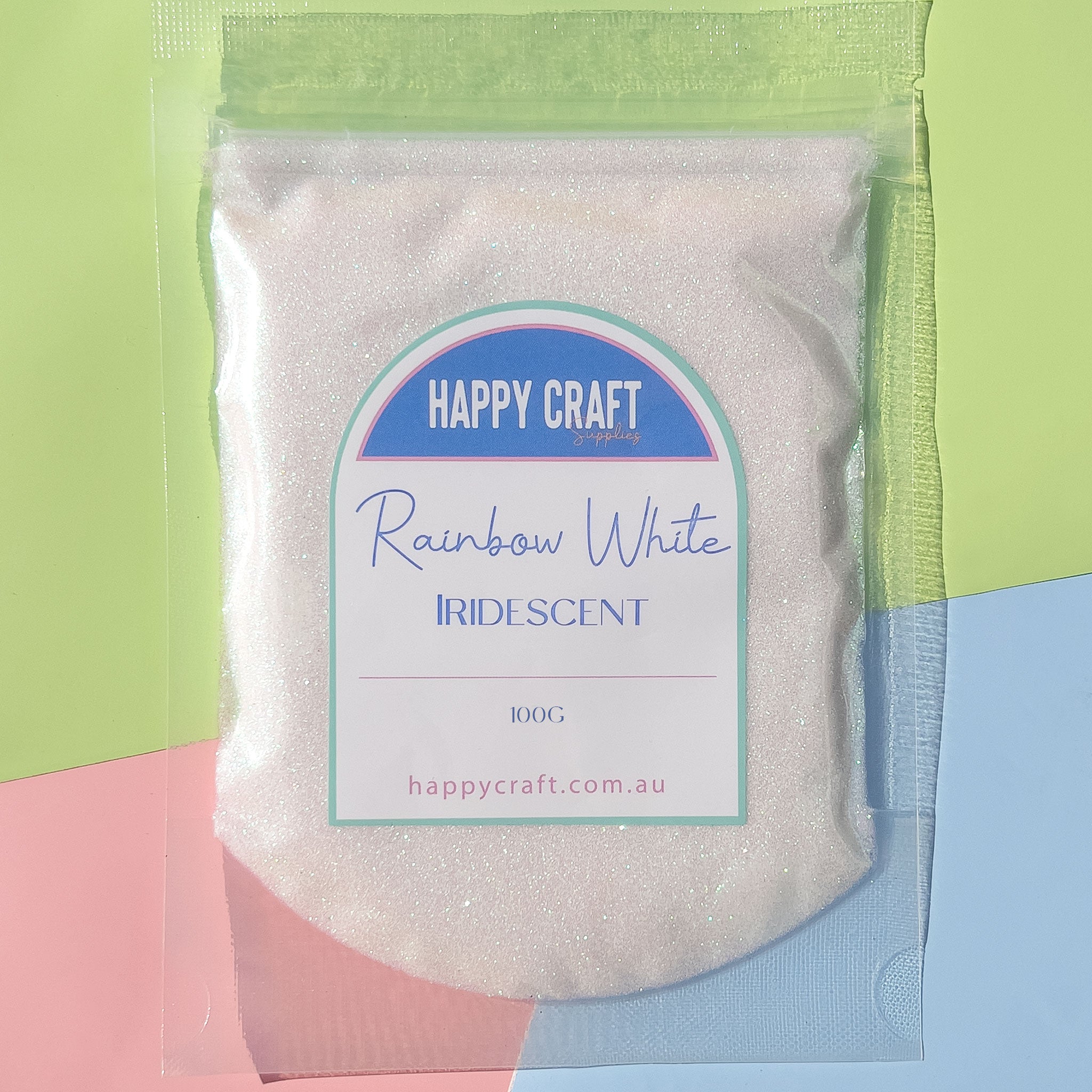 Fine Glitter Bag Iridescence - Rainbow White