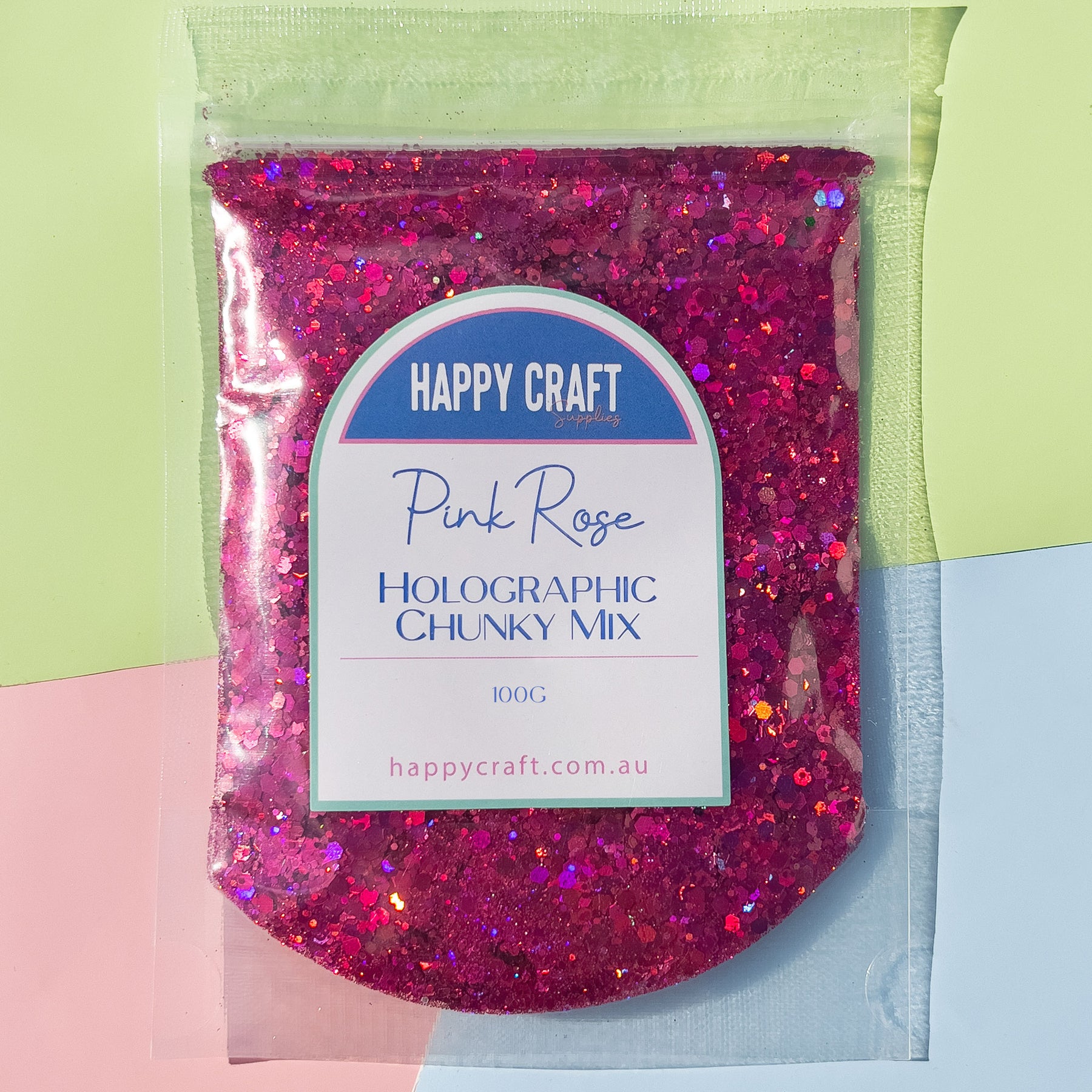 Chunky Glitter Mix Holographic - Pink Rose