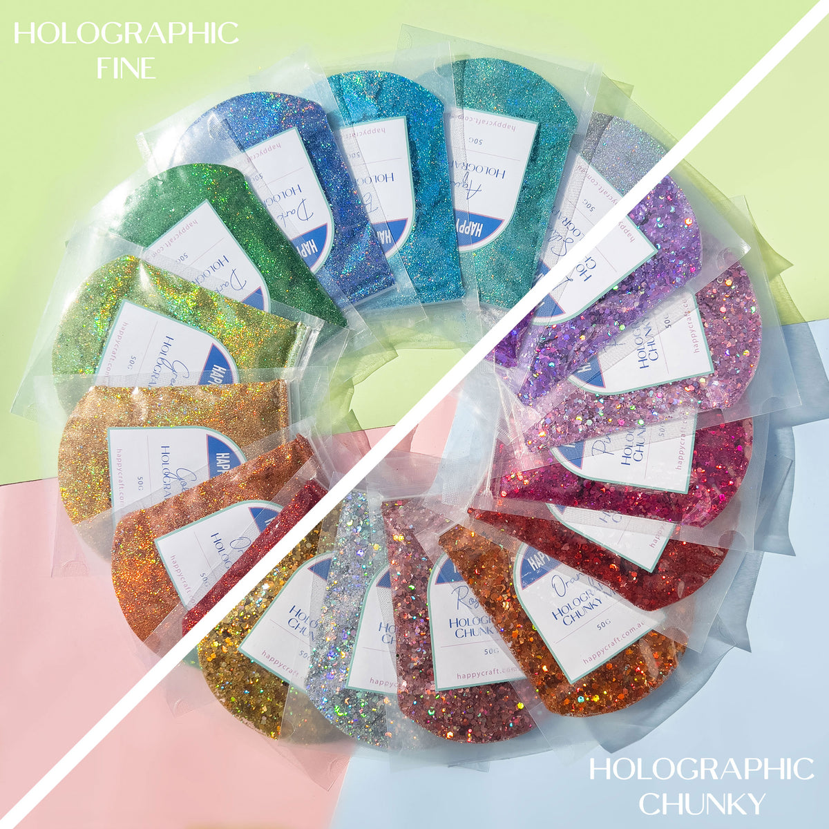 Holographic Fine & Chunky Glitter - 30 PCE PACK